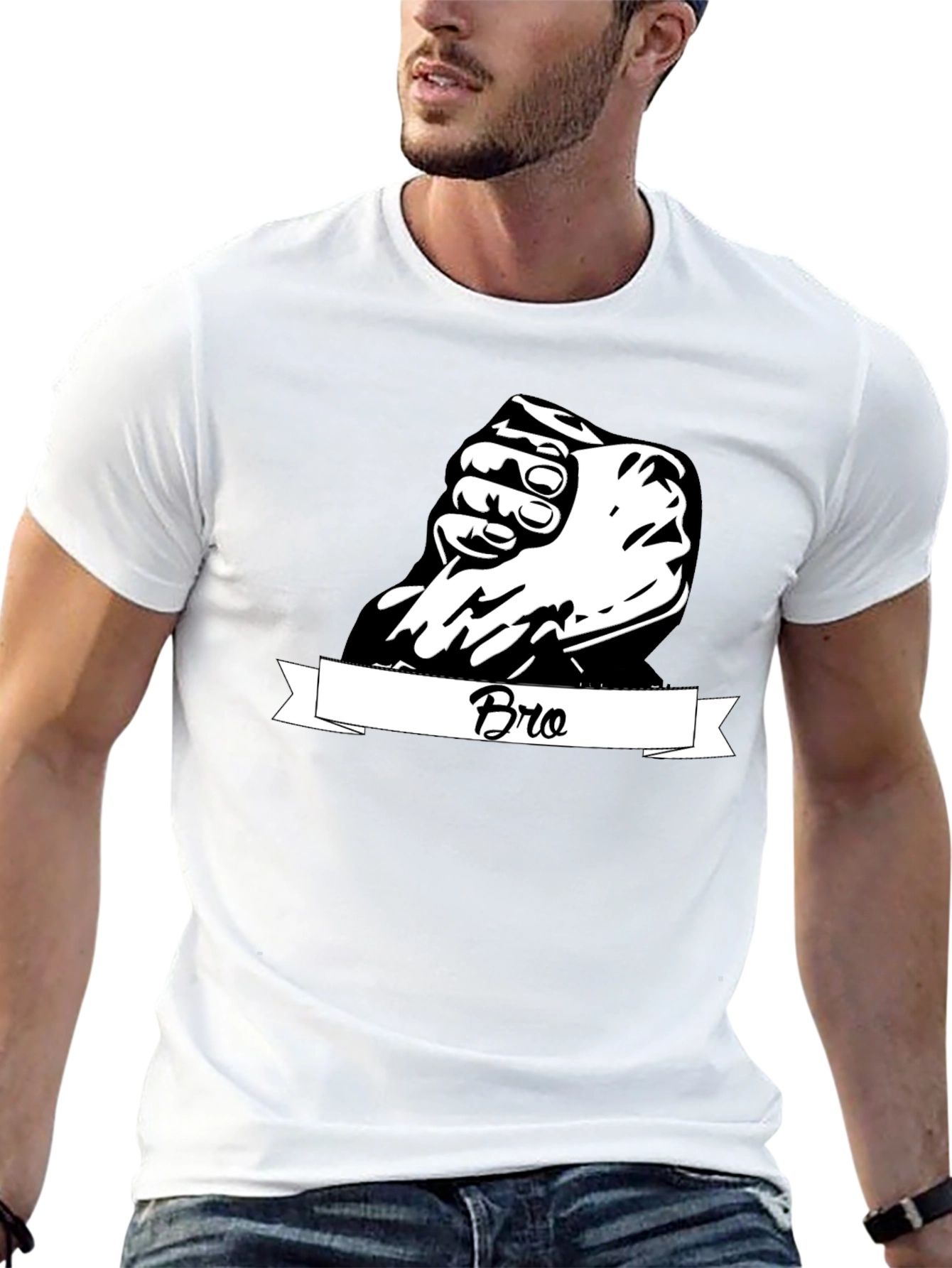 Bro Fist Bump Graphic Tee - Black