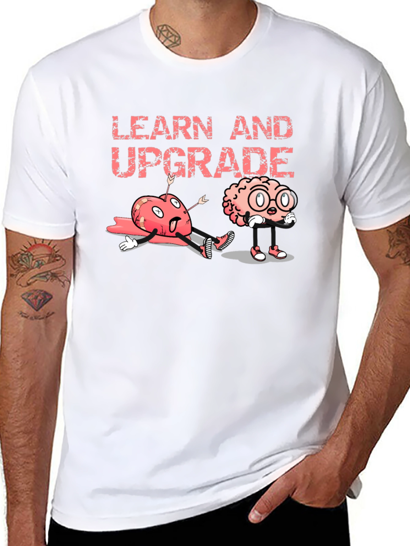 Learn and Upgrade Graphic Tee - Black Cotton T-Shirt