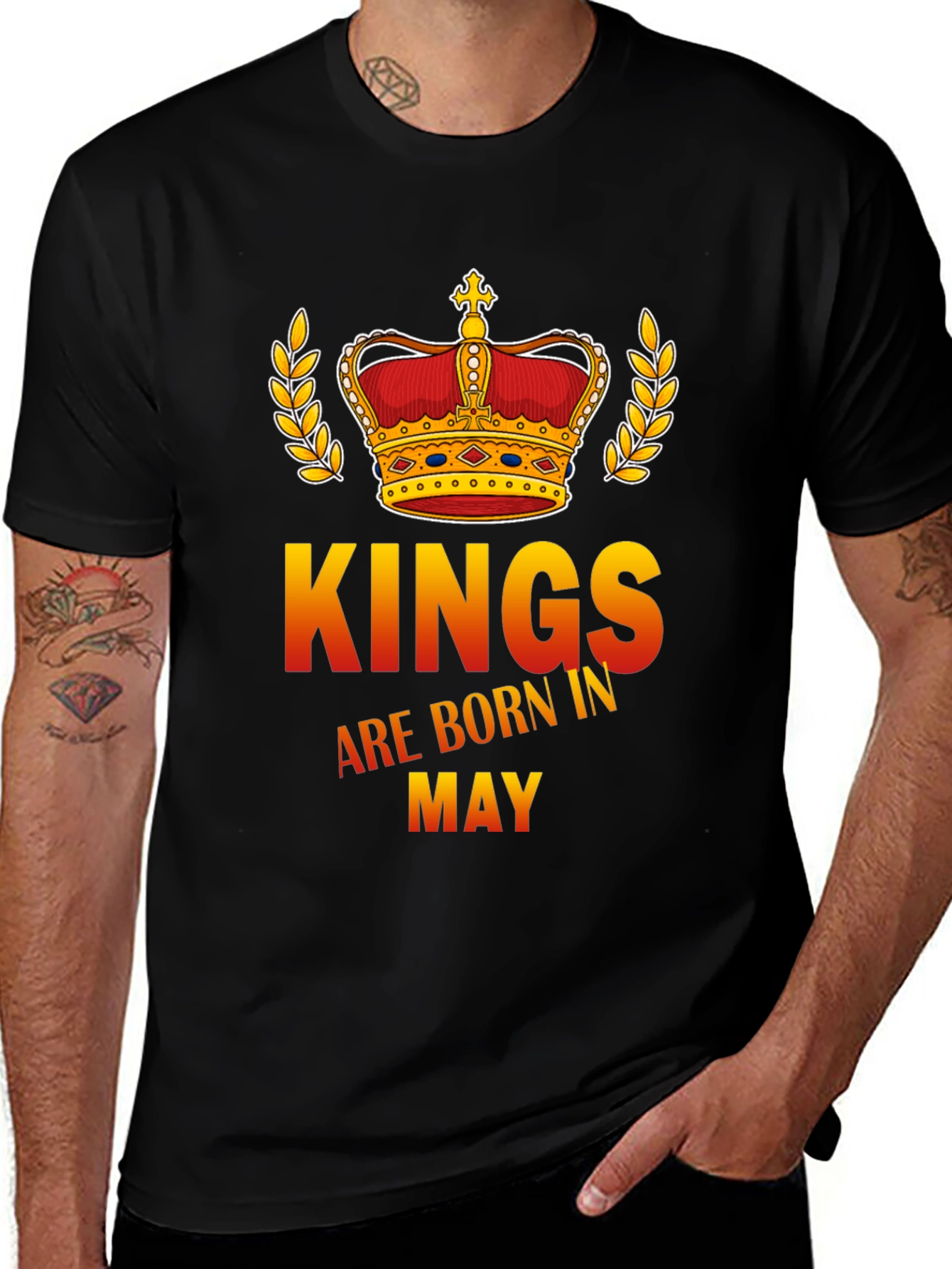 Kings Born in May Black T-Shirt