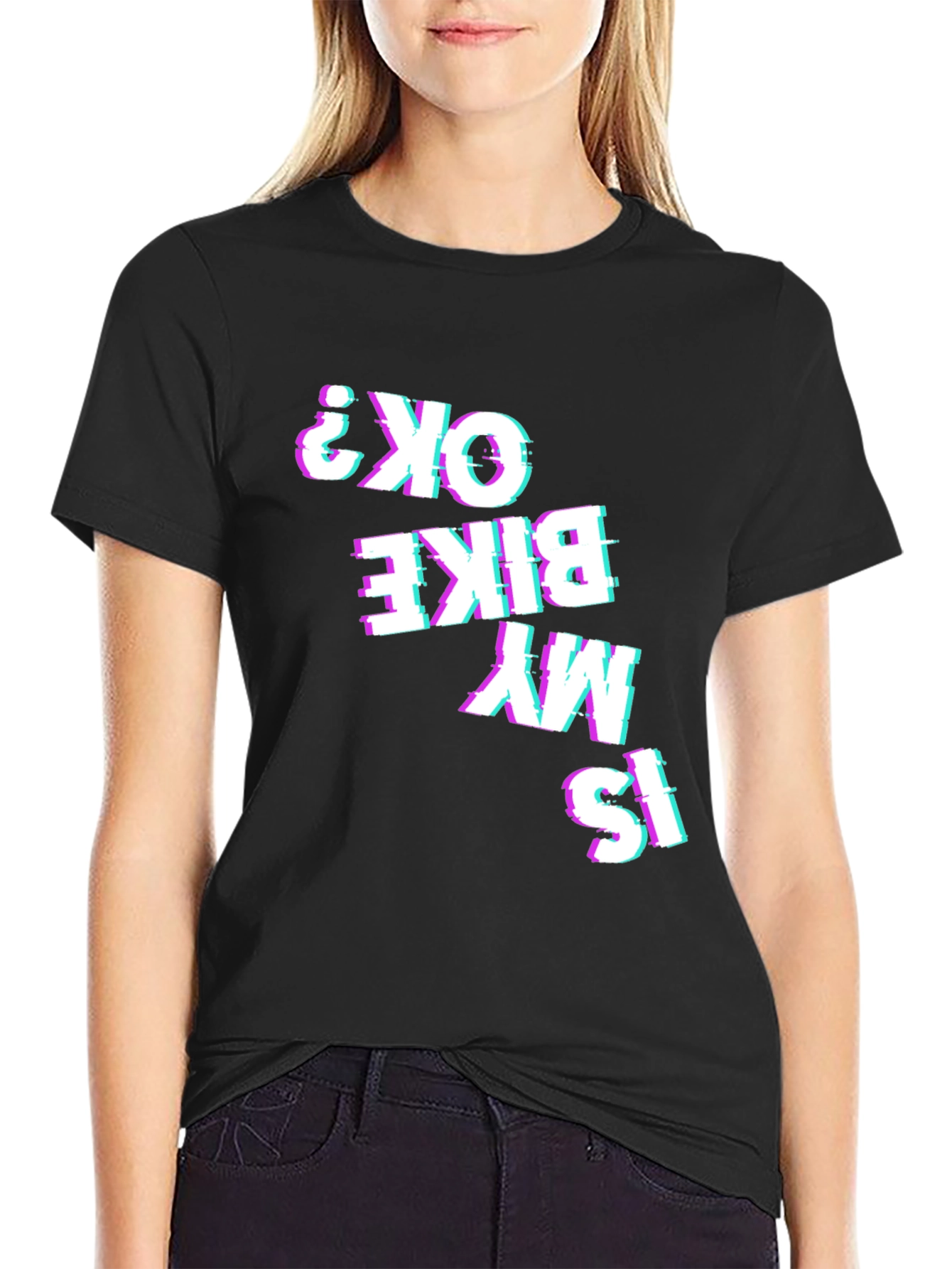 Is My Bike OK? Glitch Tee - Black