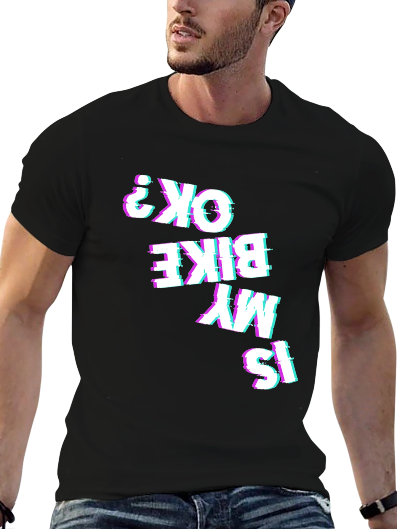Is My Bike OK? Glitch Tee - Black