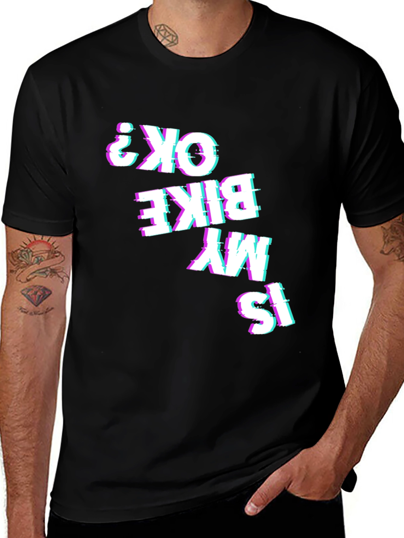 Is My Bike OK? Glitch Tee - Black