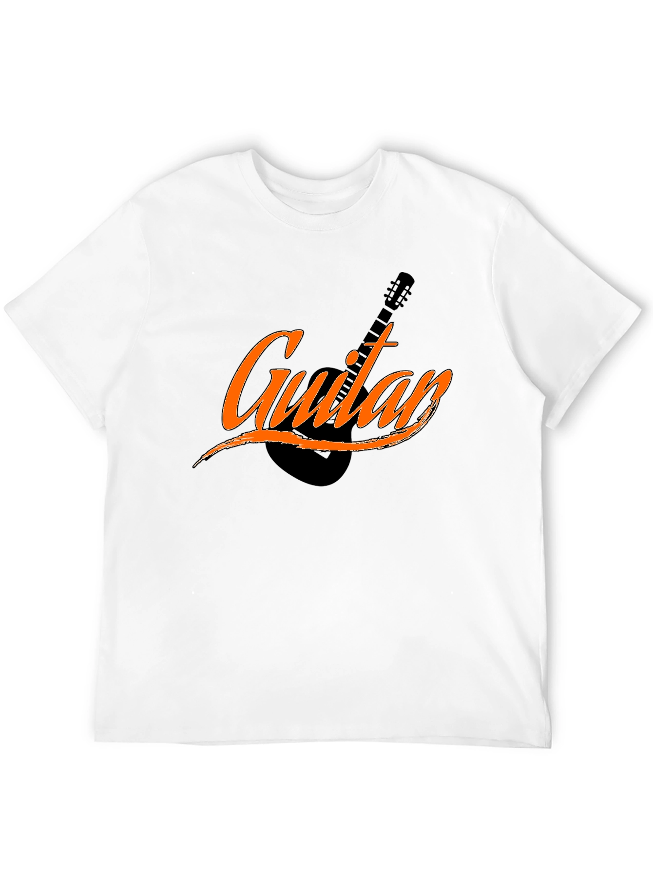Guitar Graphic Tee - Black Cotton Shirt