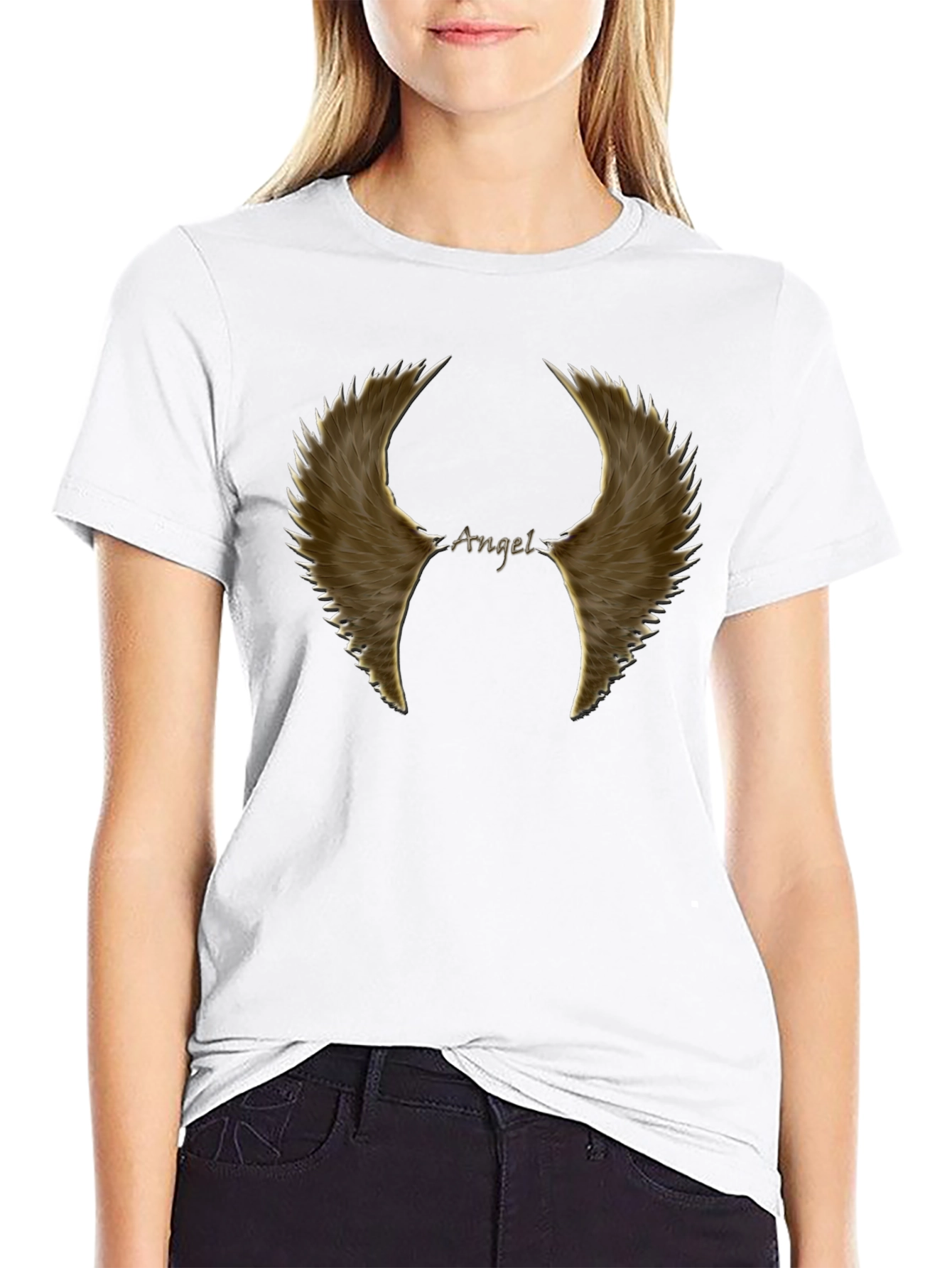 Angel Wings Graphic Black T-Shirt