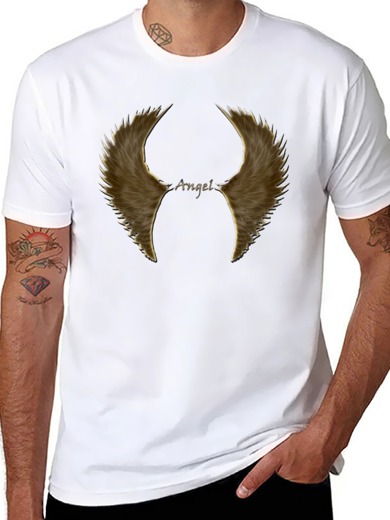 Angel Wings Graphic Black T-Shirt