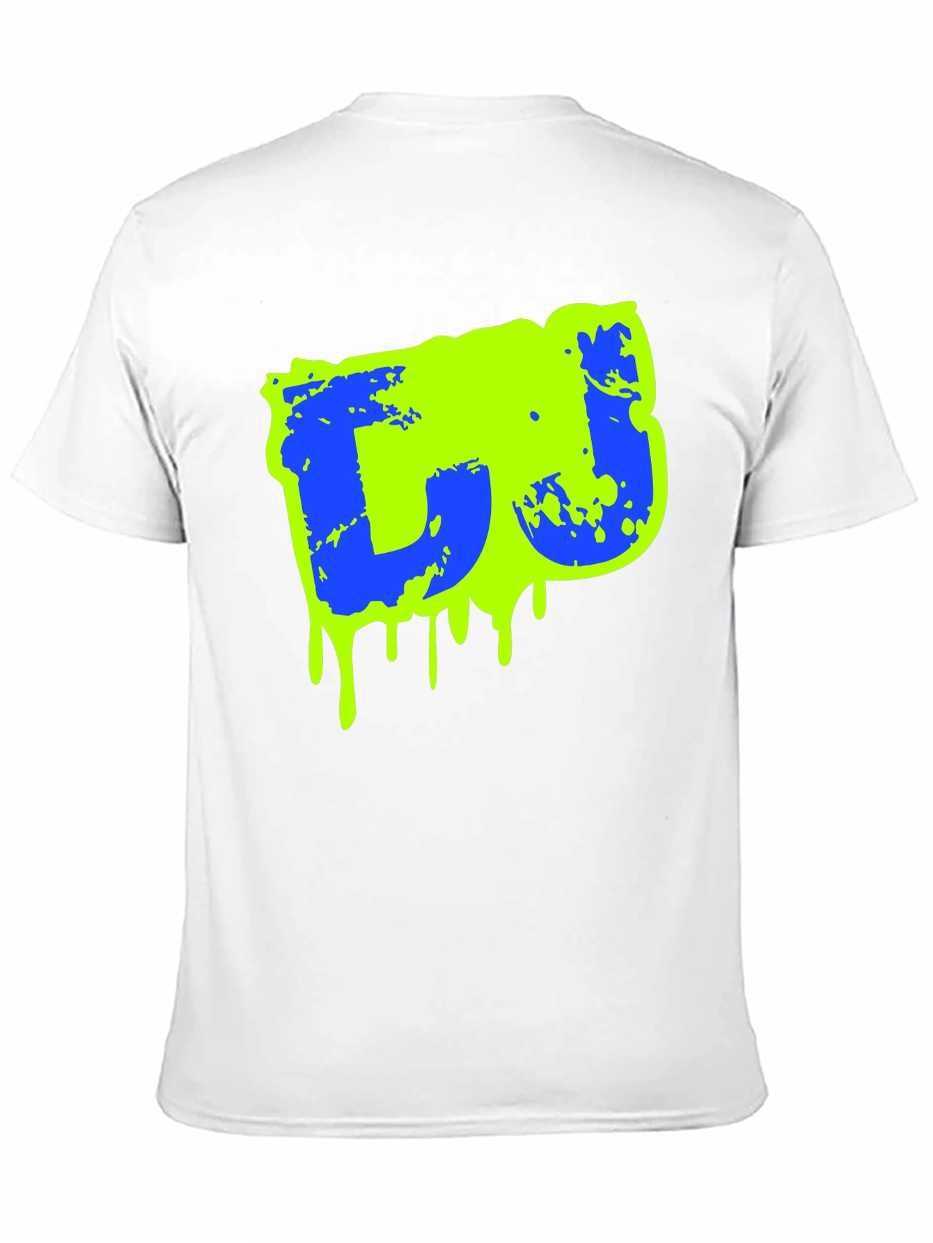 Mens Black Graphic T-Shirt - Neon Drip Design