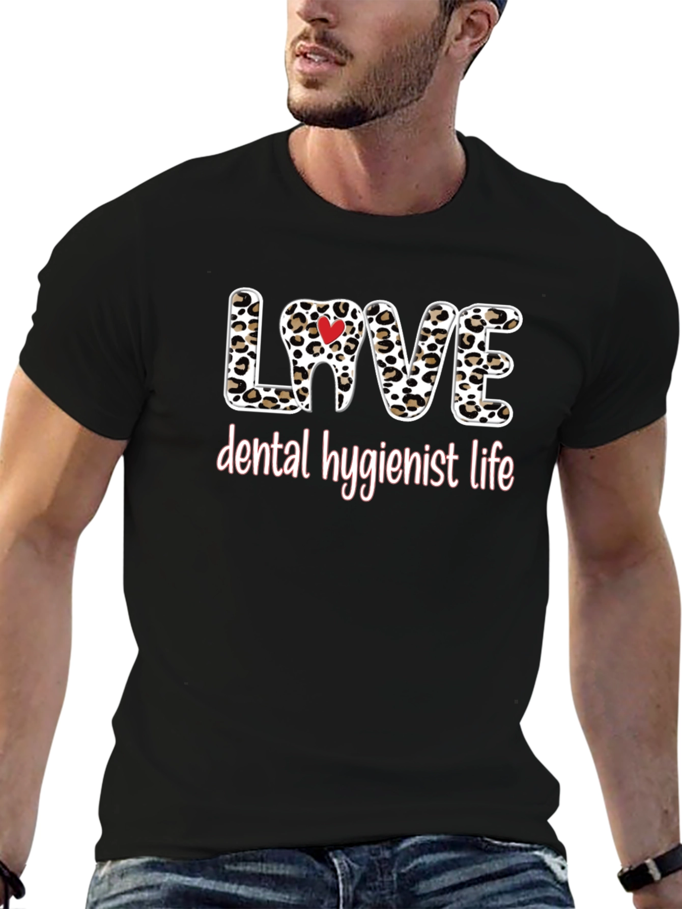 Dental Hygienist Love Leopard Print T-Shirt