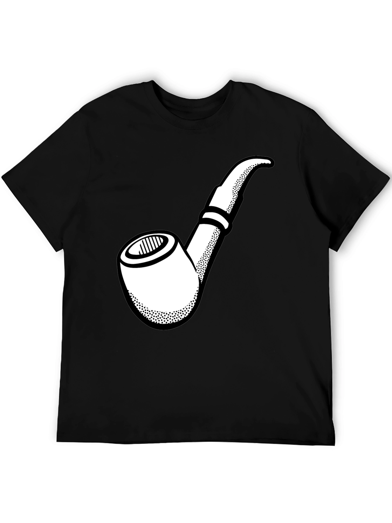 Smoking Pipe Graphic T-Shirt - Black Cotton Tee