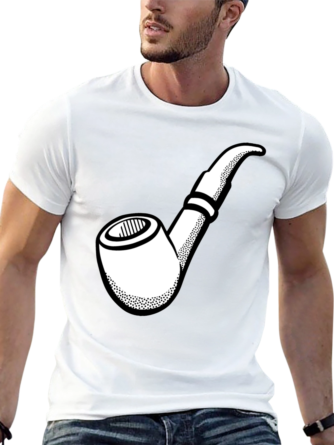 Smoking Pipe Graphic T-Shirt - Black Cotton Tee