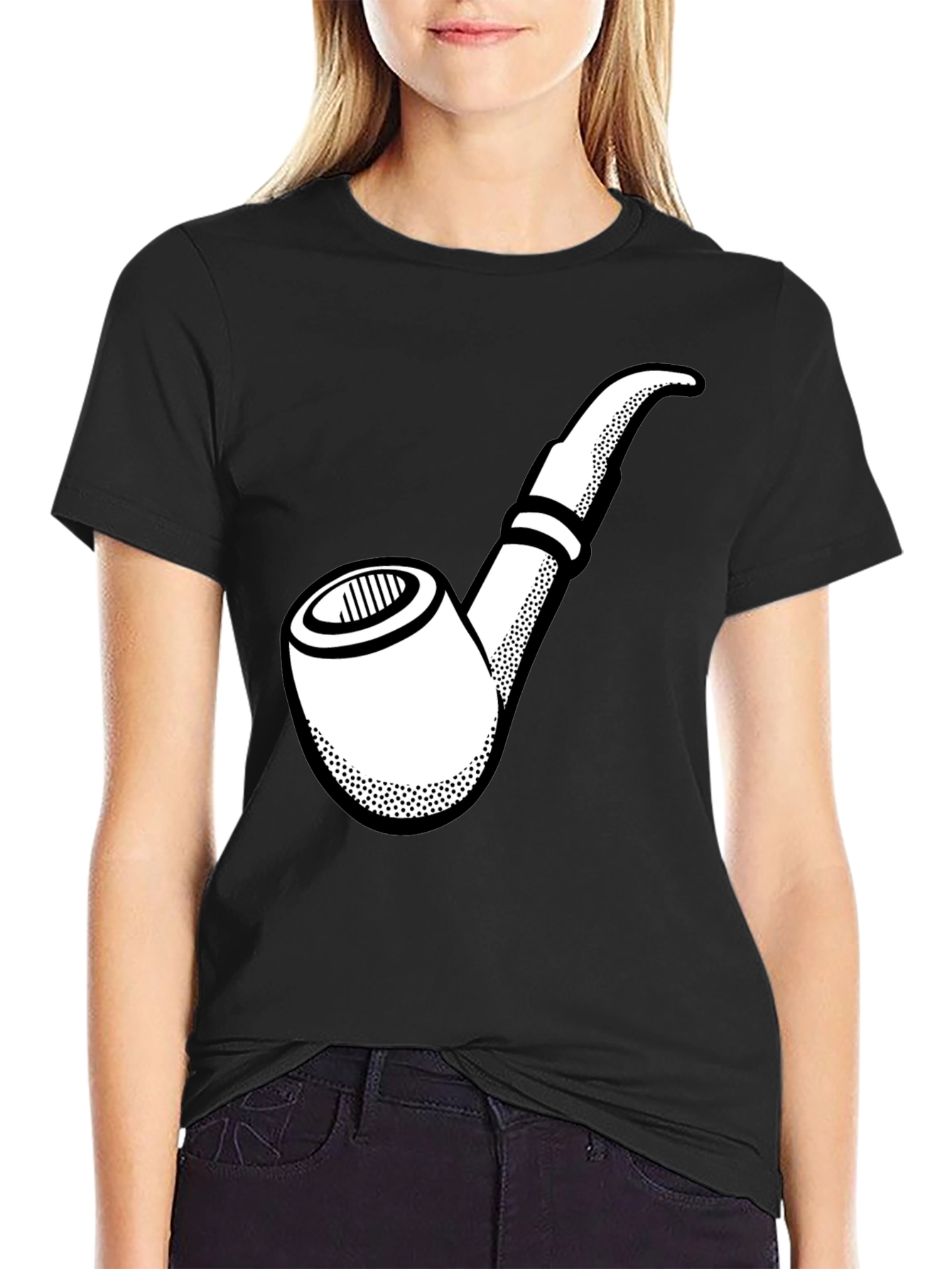 Smoking Pipe Graphic T-Shirt - Black Cotton Tee