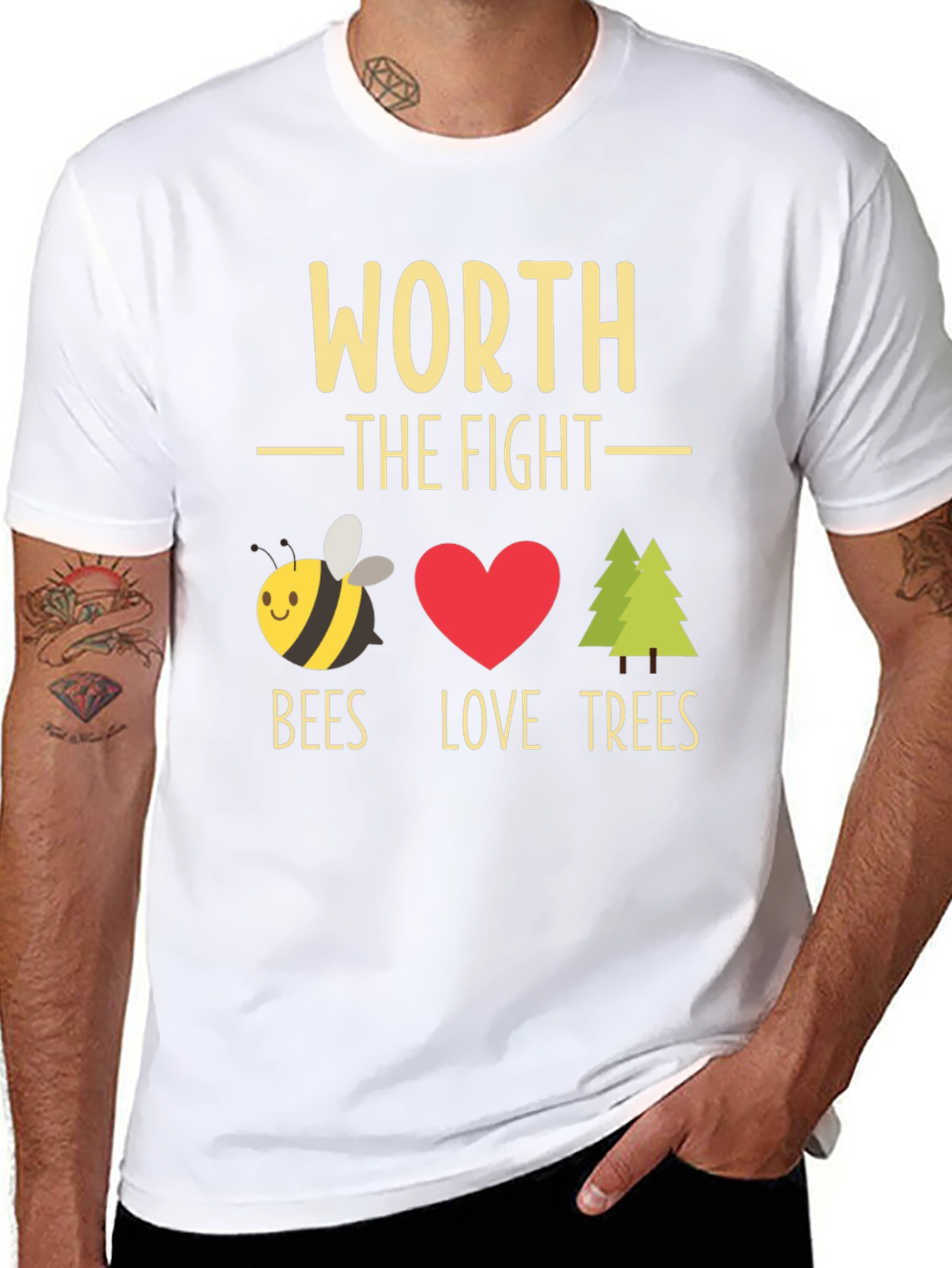 Worth the Fight Bees Love Trees Graphic Tee