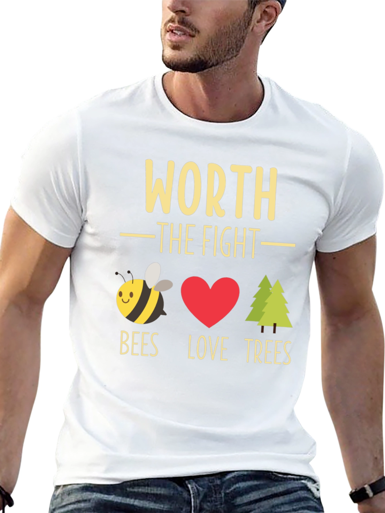 Worth the Fight Bees Love Trees Graphic Tee