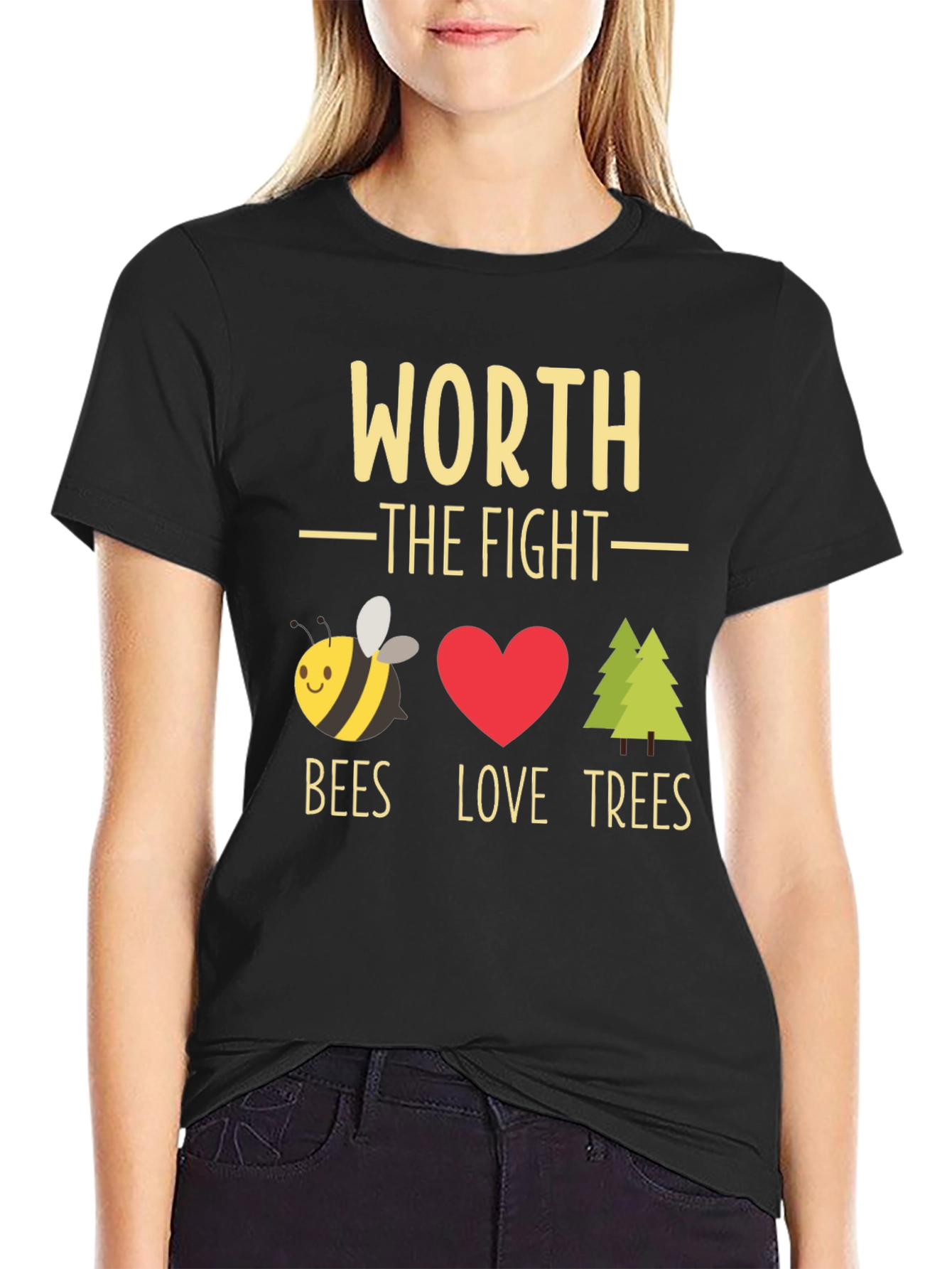 Worth the Fight Bees Love Trees Graphic Tee