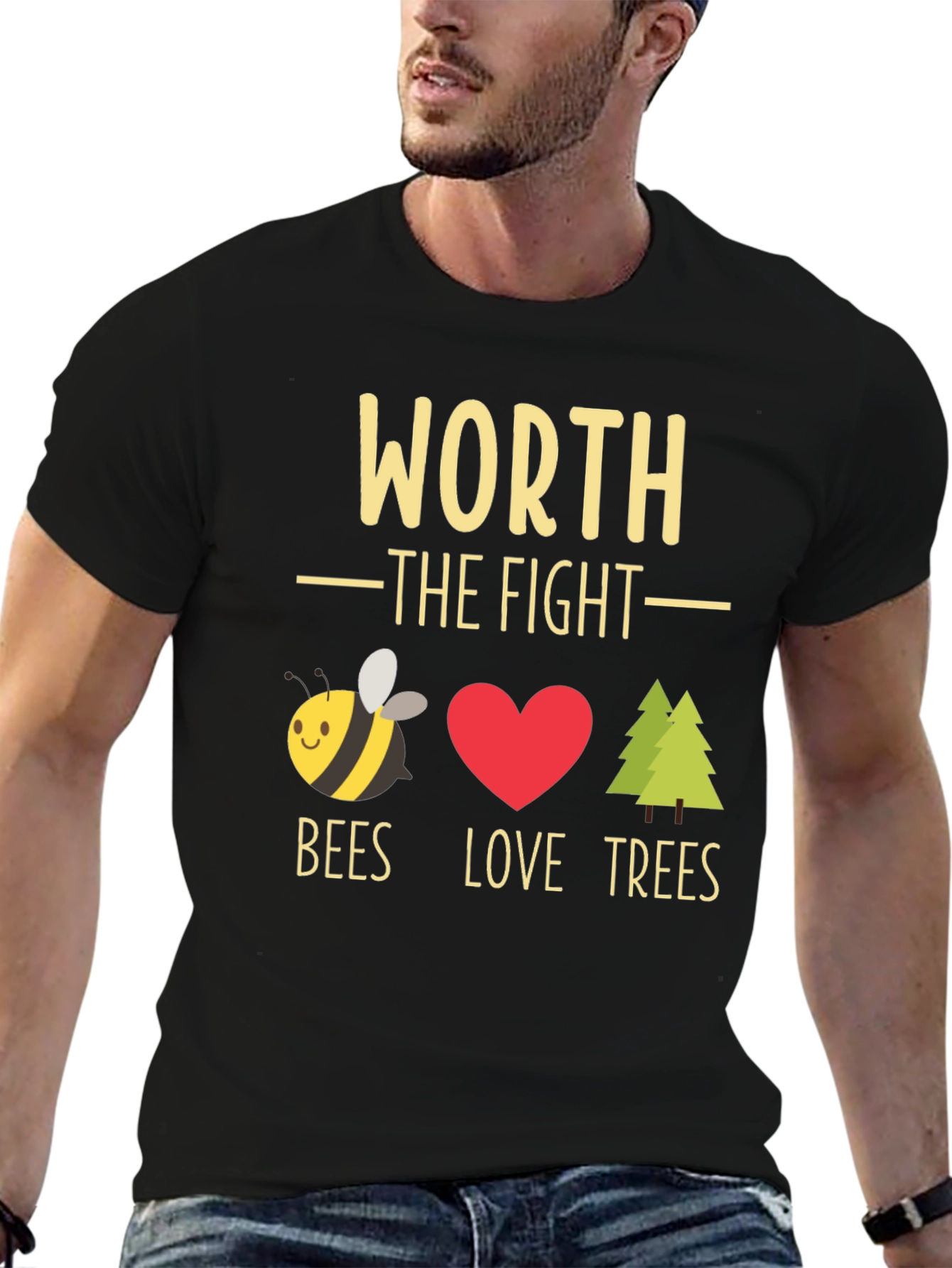 Worth the Fight Bees Love Trees Graphic Tee
