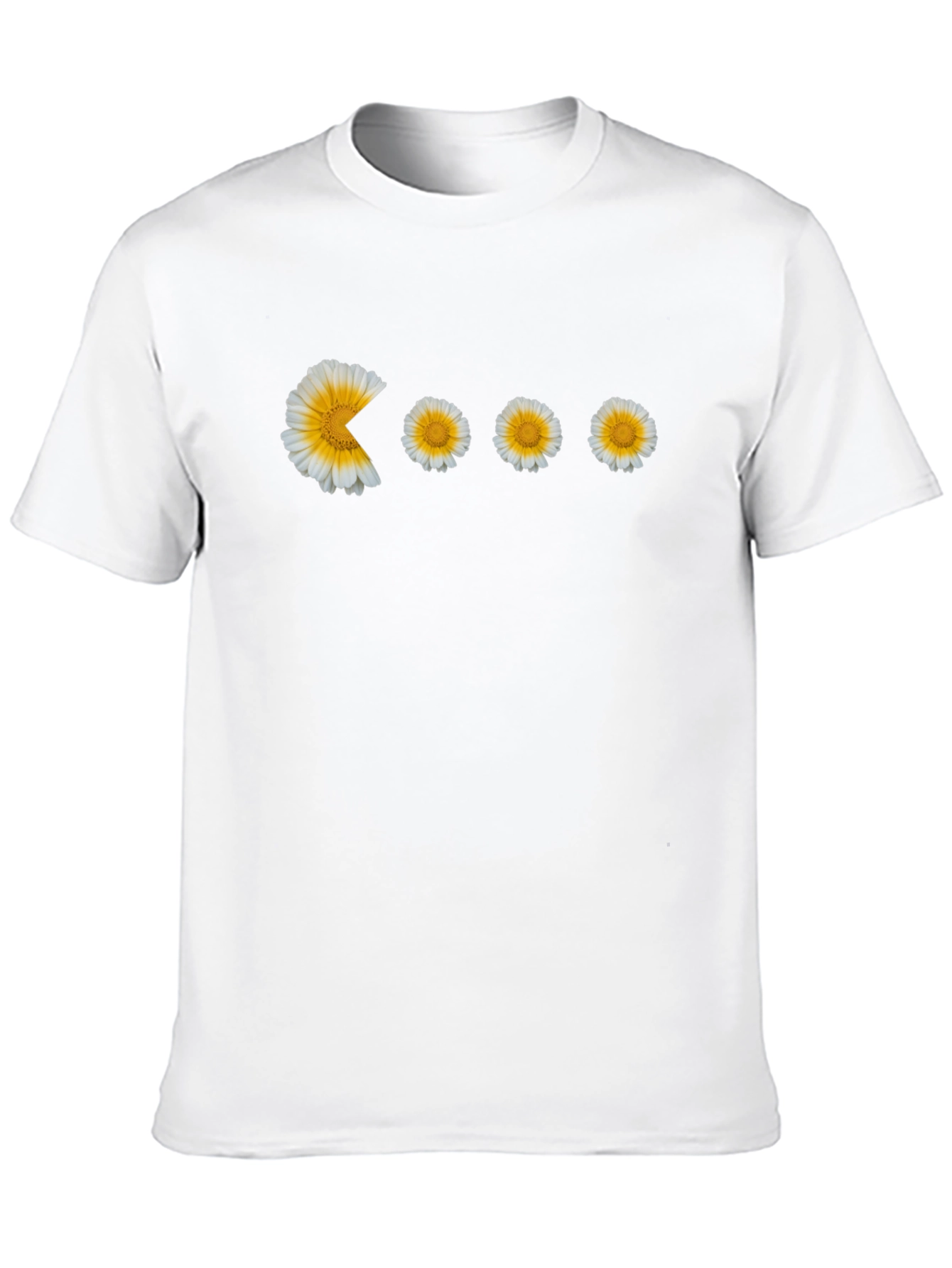 Pac-Man Flowers Graphic Black T-Shirt