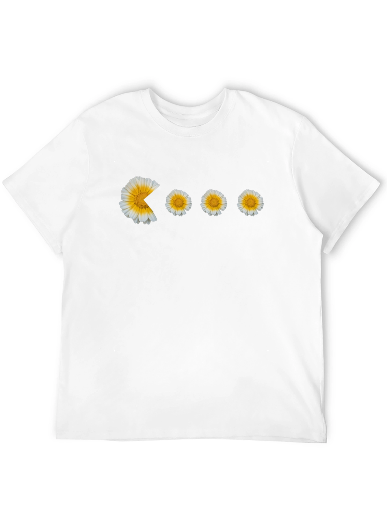 Pac-Man Flowers Graphic Black T-Shirt