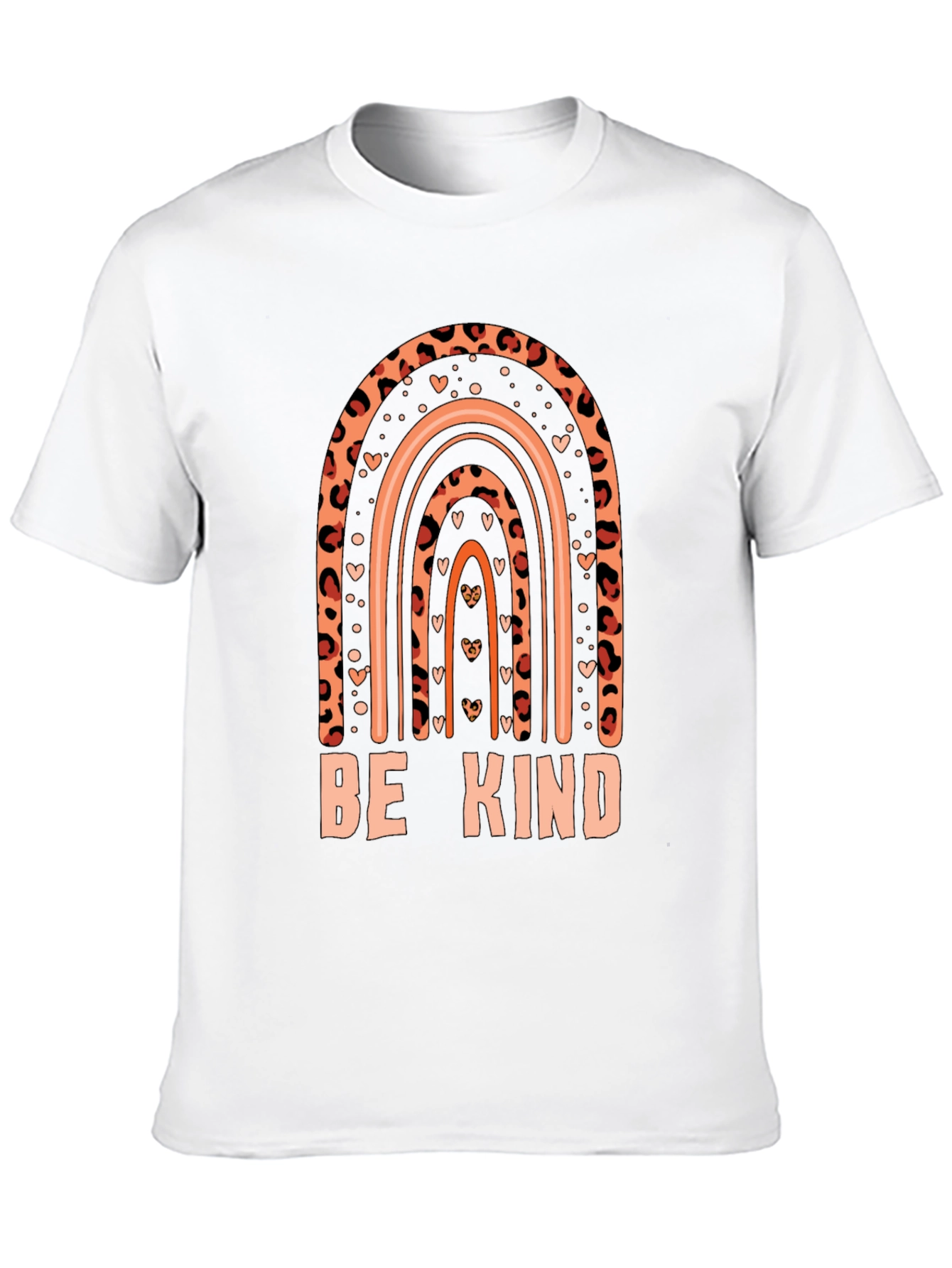 Be Kind Graphic Tee Leopard Rainbow