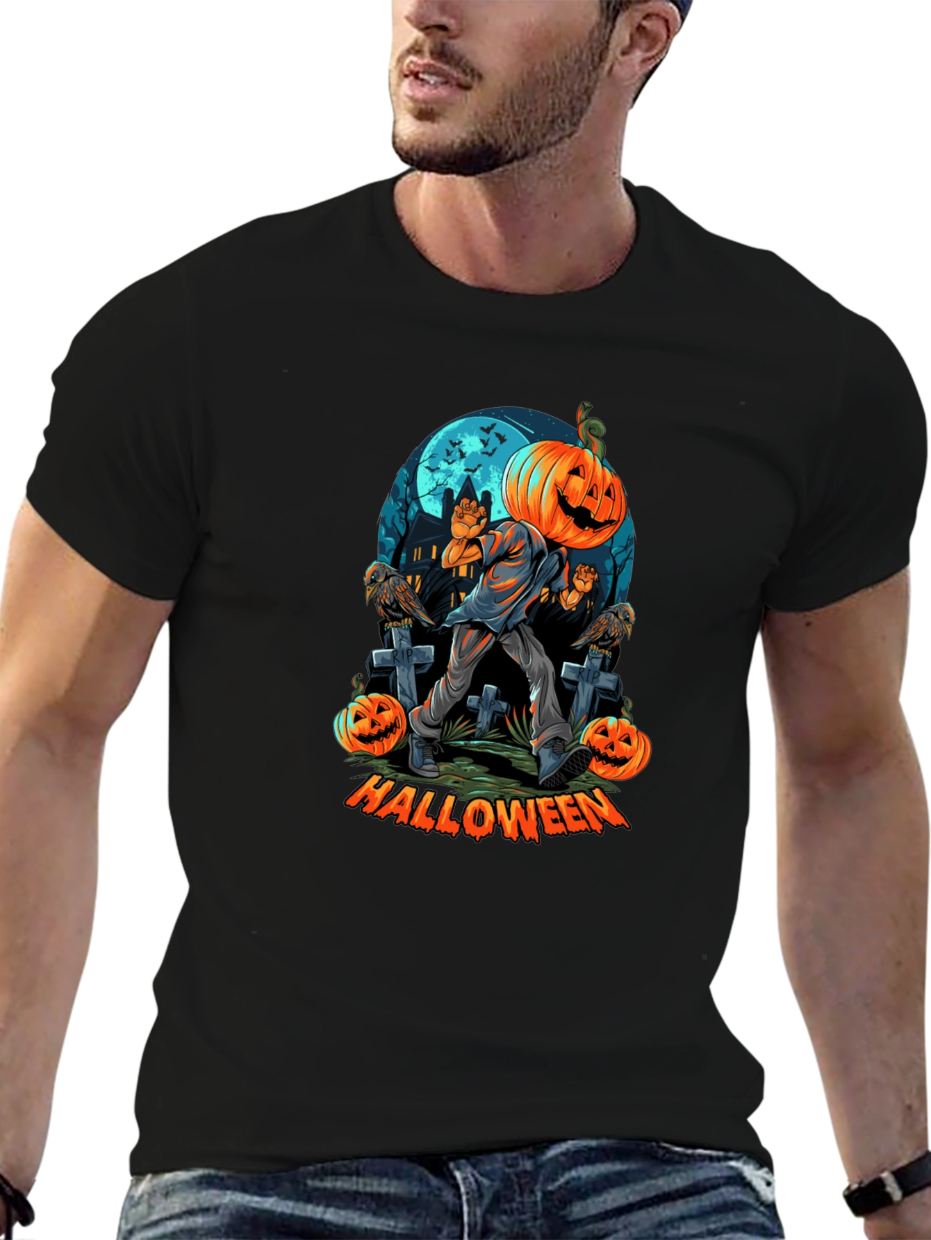 Halloween Pumpkin Head T-Shirt
