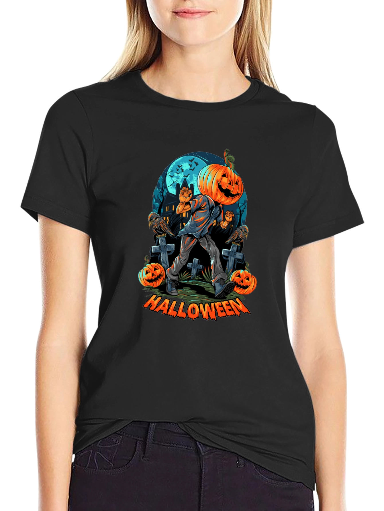 Halloween Pumpkin Head T-Shirt