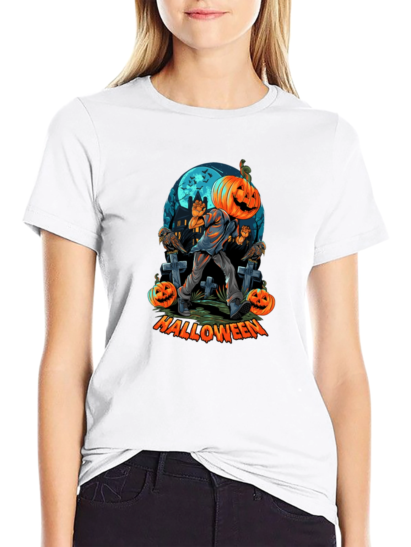 Halloween Pumpkin Head T-Shirt