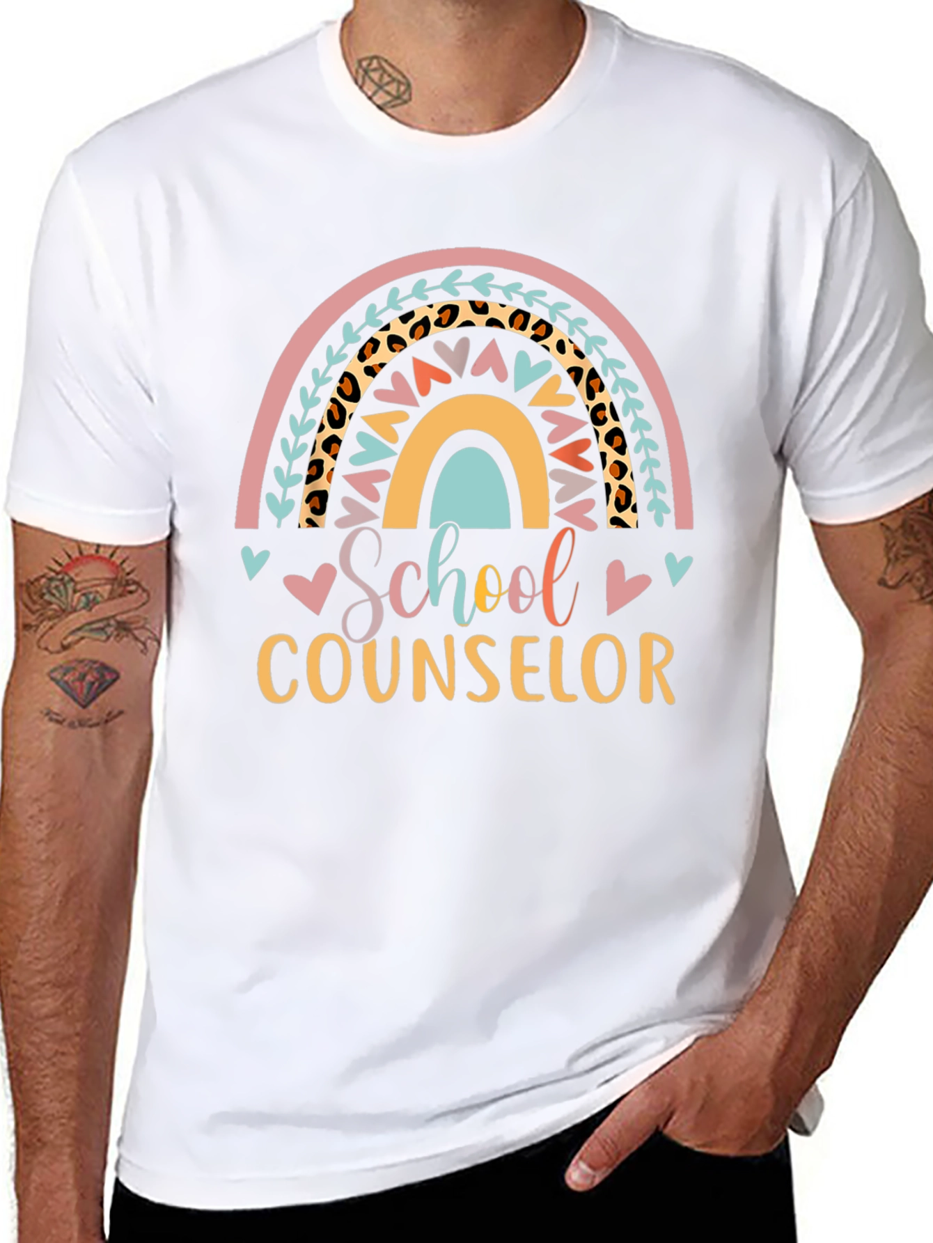 School Counselor Rainbow Graphic Tee