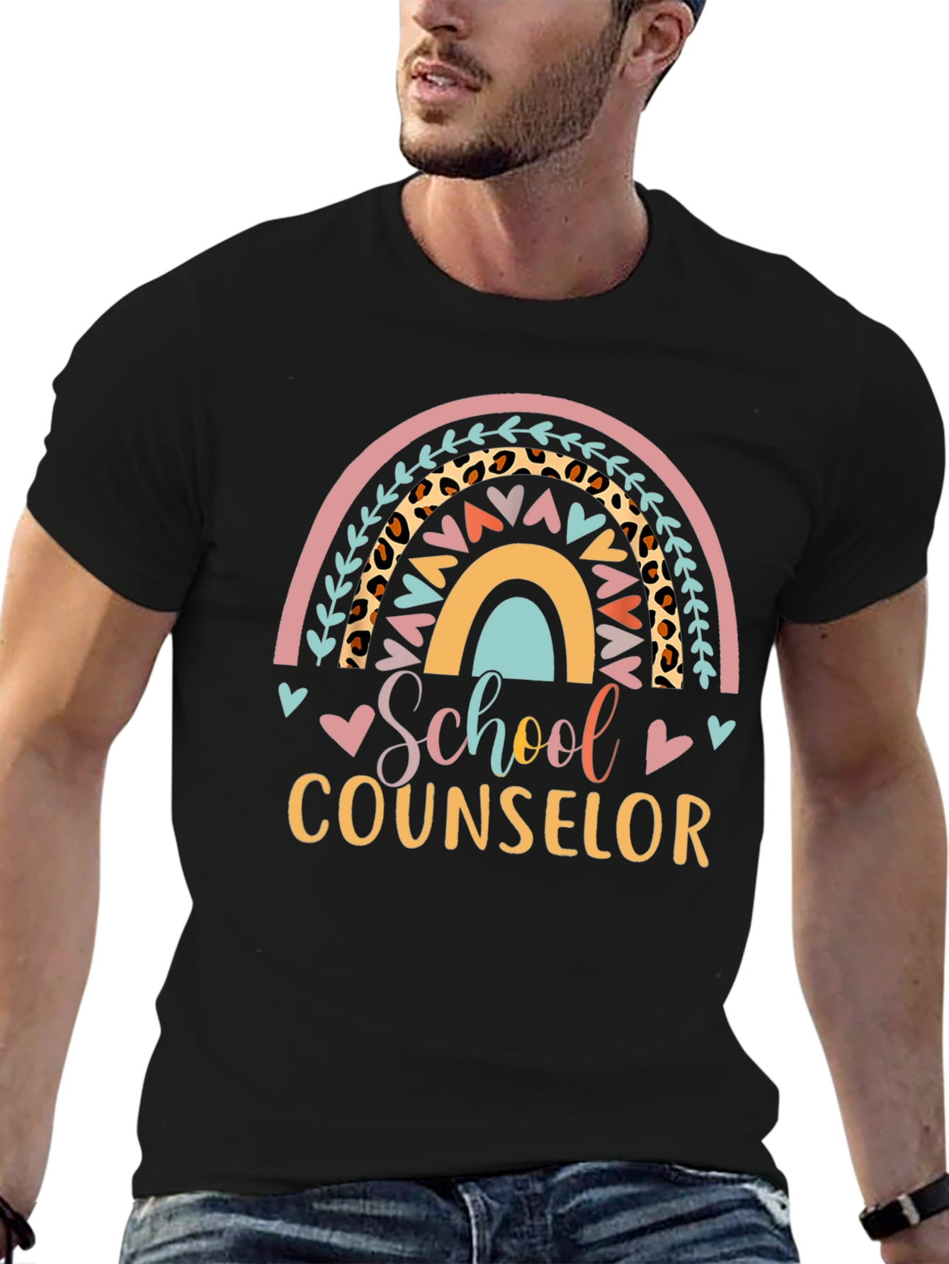 School Counselor Rainbow Graphic Tee