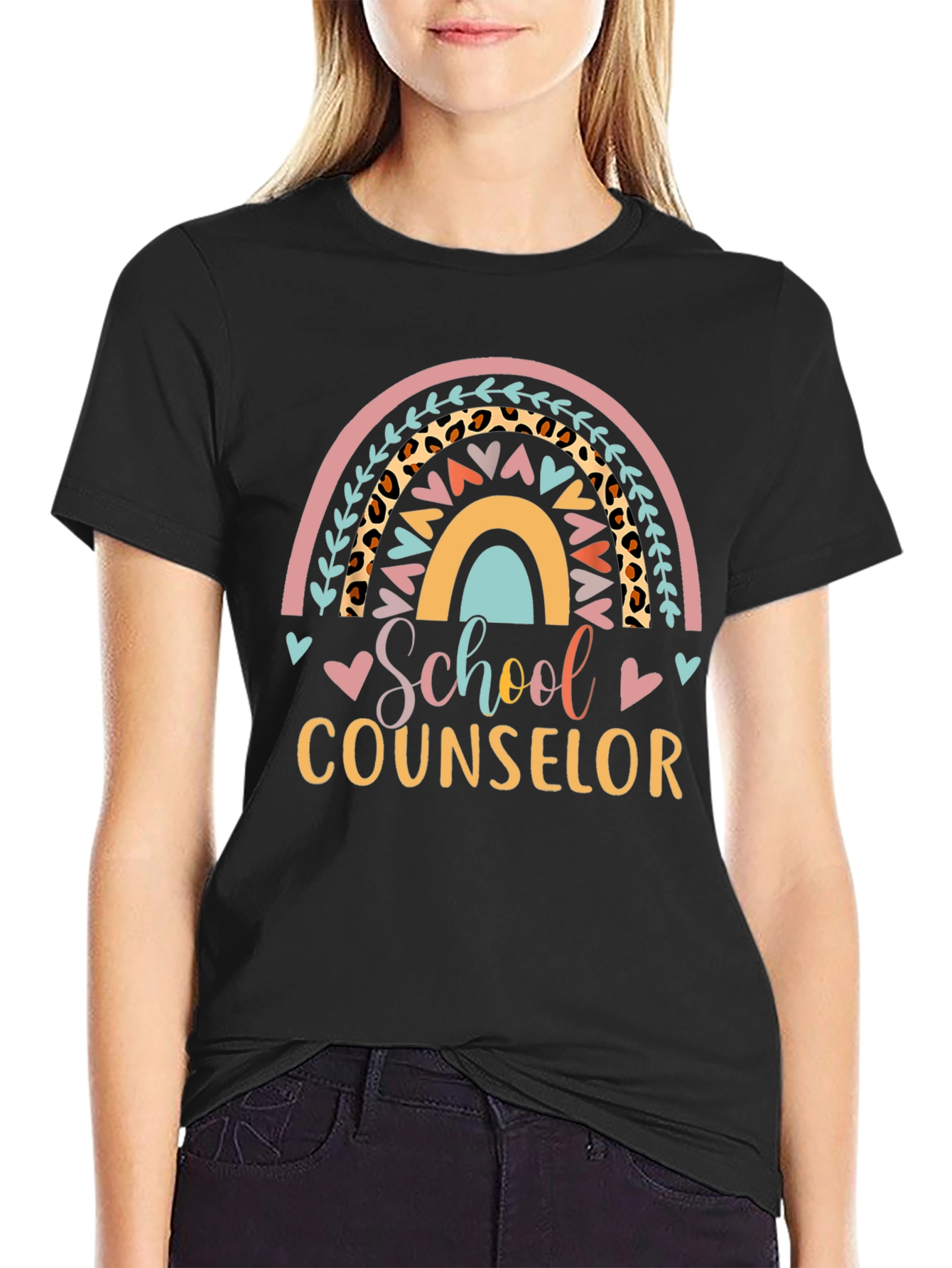 School Counselor Rainbow Graphic Tee