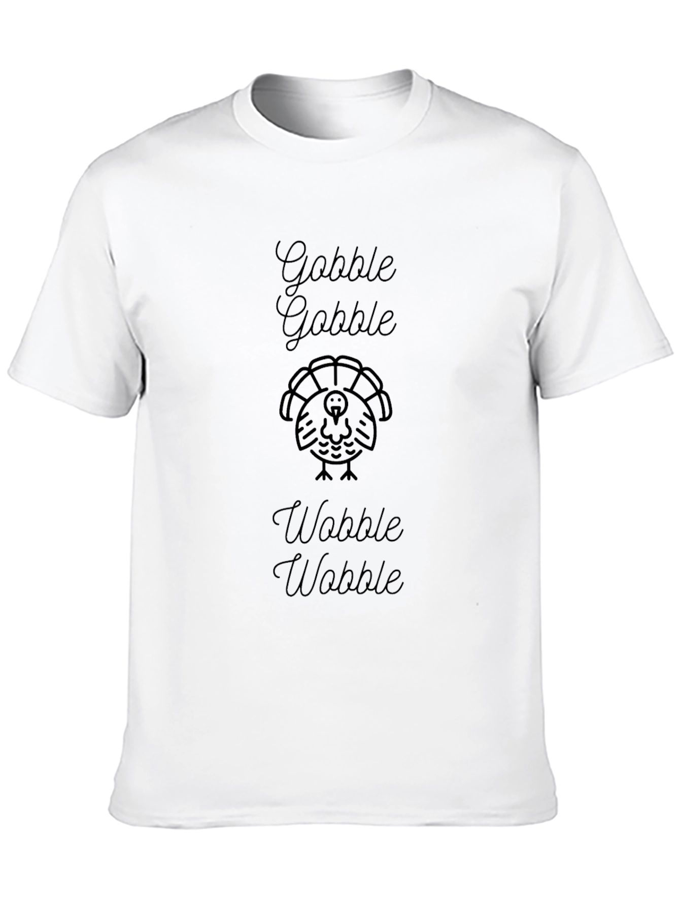 Thanksgiving Turkey Gobble Wobble Black T-Shirt
