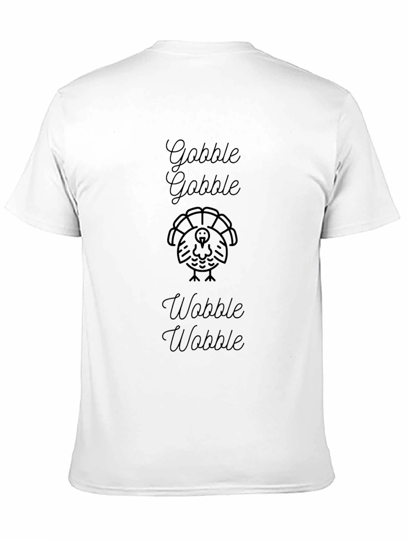 Thanksgiving Turkey Gobble Wobble Black T-Shirt