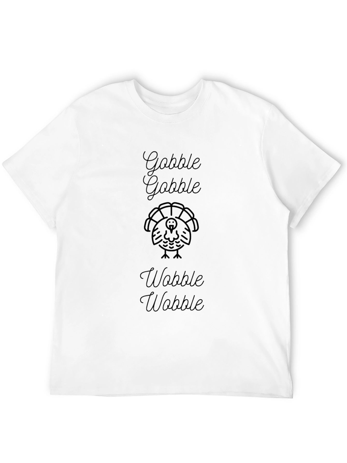 Thanksgiving Turkey Gobble Wobble Black T-Shirt