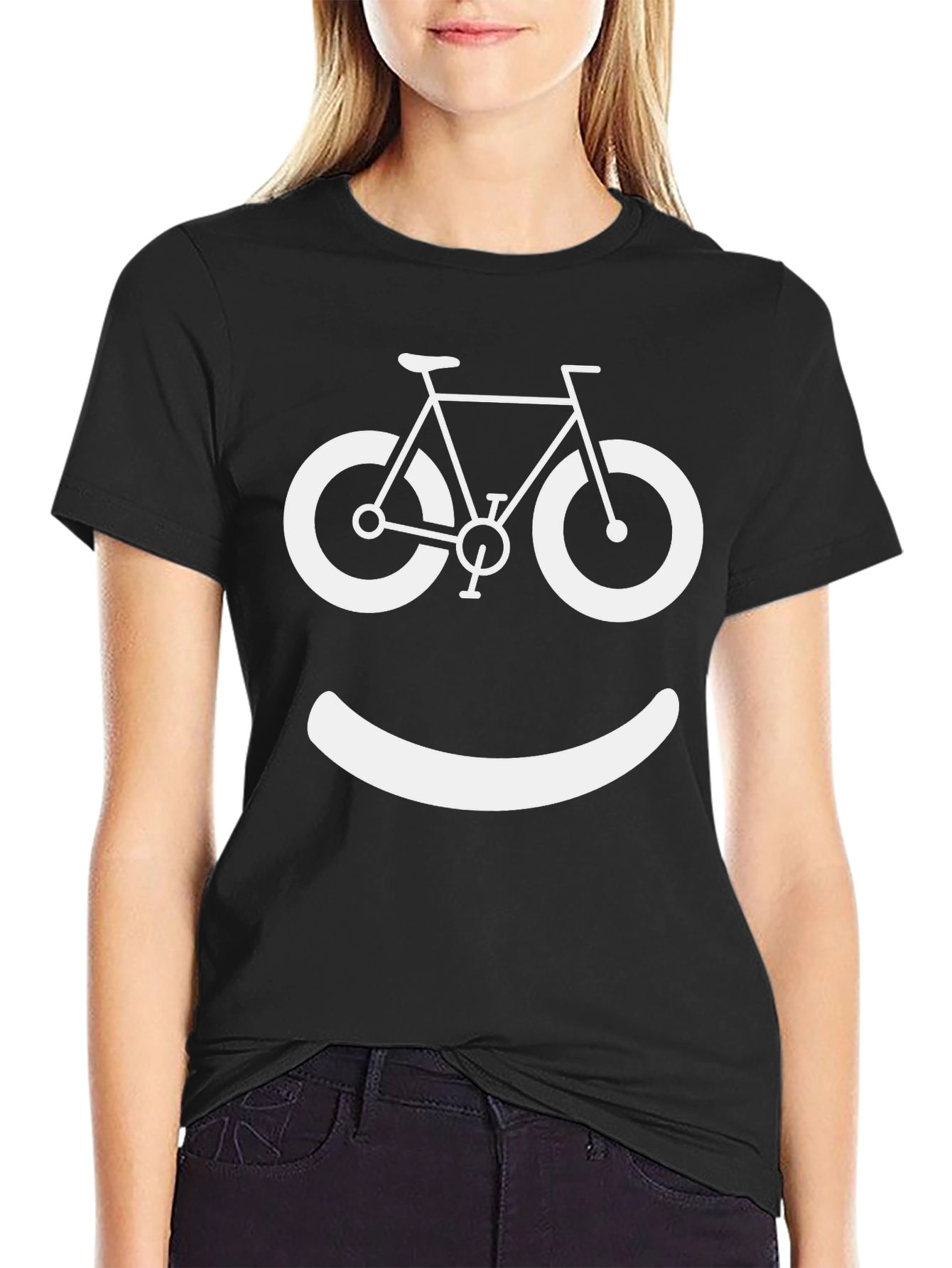 Bike Smile Graphic Tee - Cycling Humor T-Shirt