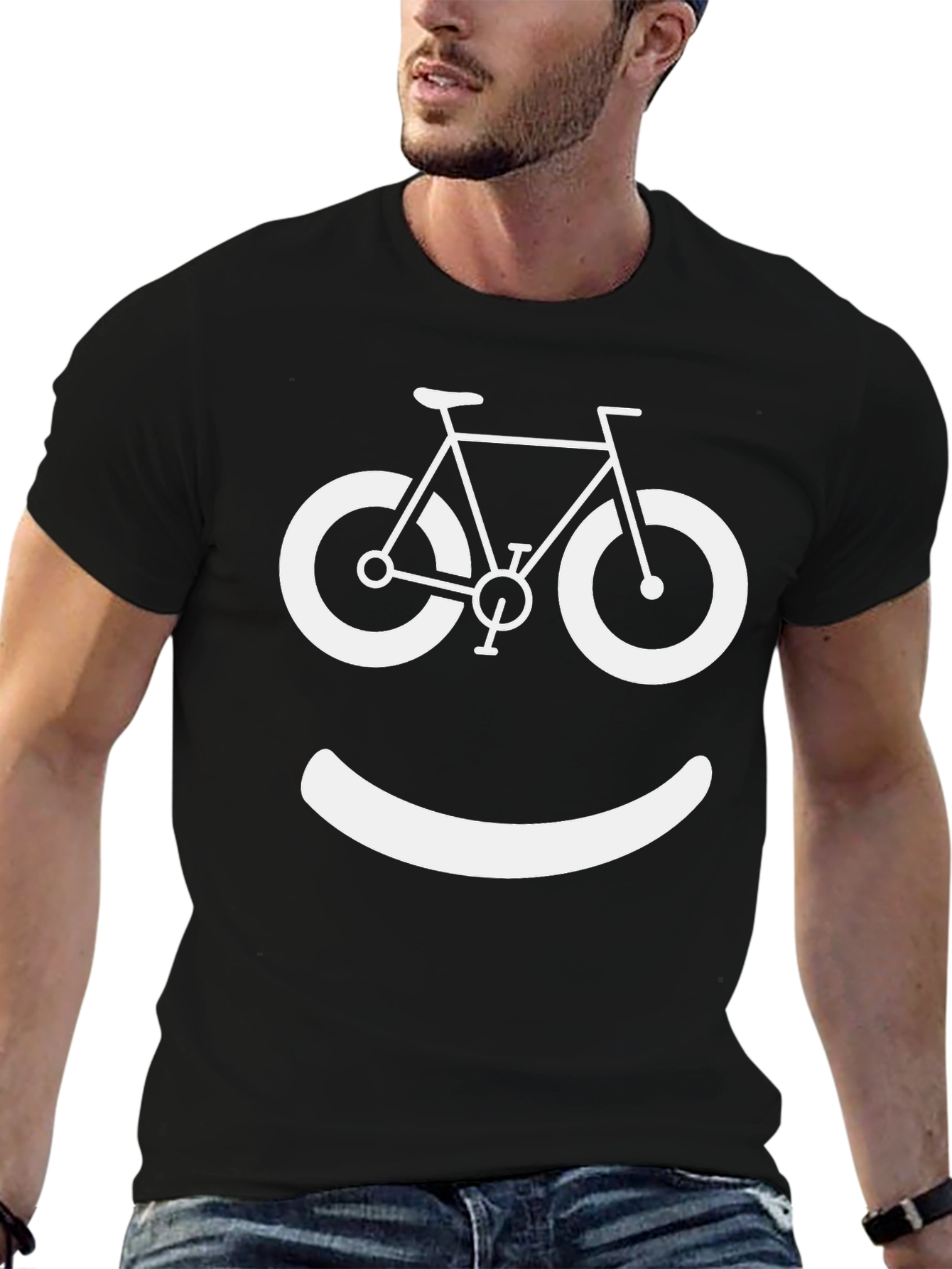 Bike Smile Graphic Tee - Cycling Humor T-Shirt