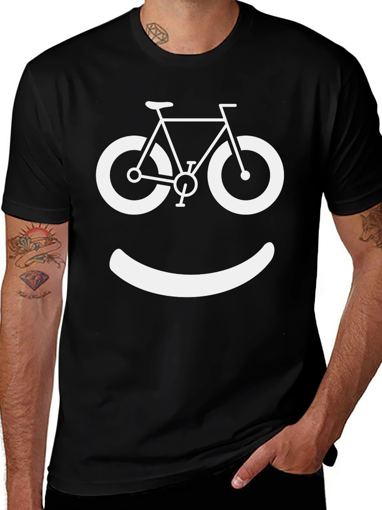 Bike Smile Graphic Tee - Cycling Humor T-Shirt