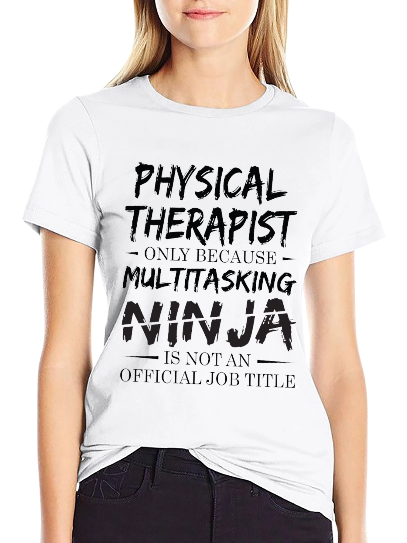 Physical Therapist Multitasking Ninja Black T-Shirt