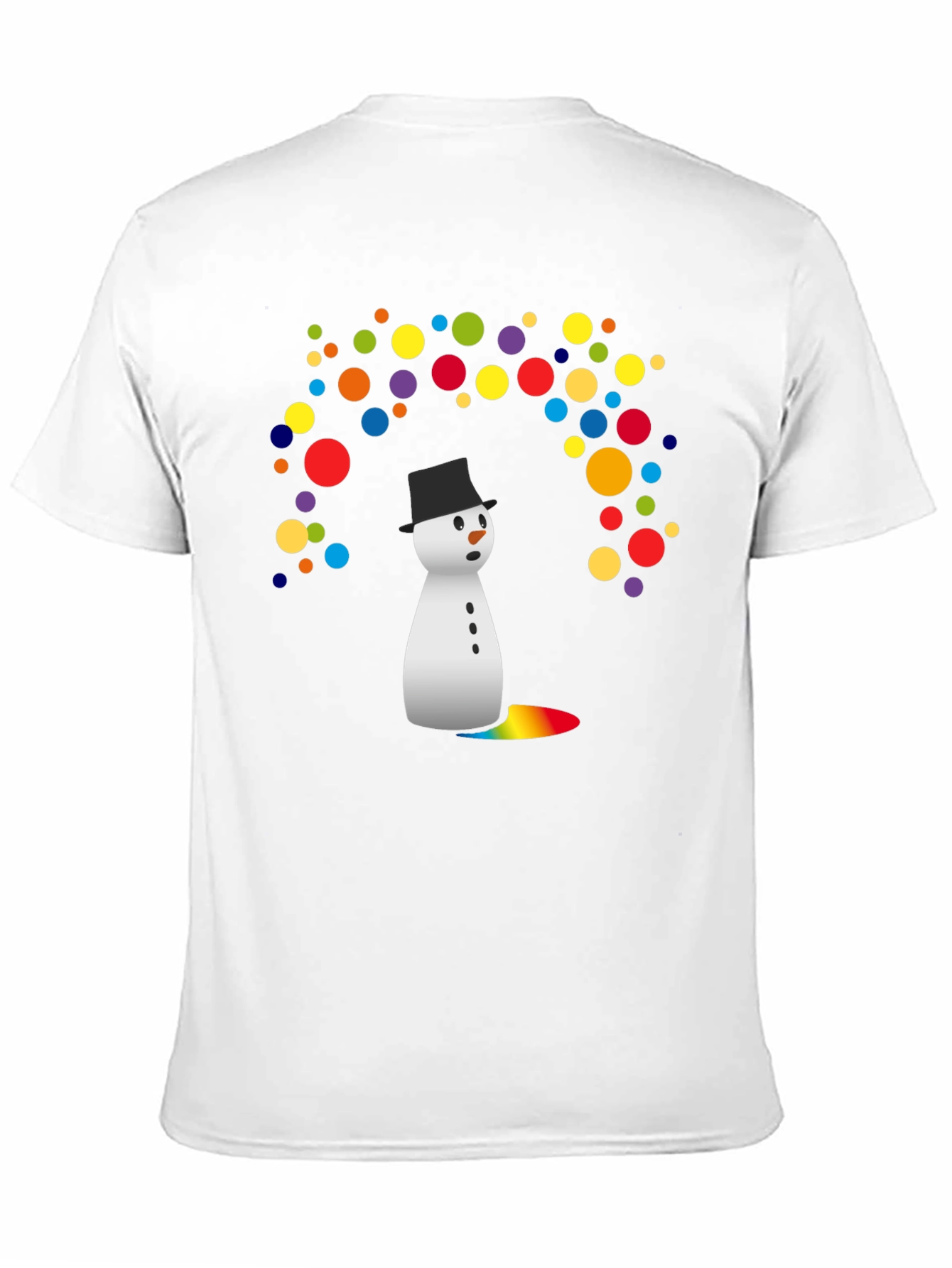 Snowman Rainbow Tears Graphic Tee - Black Cotton Blend