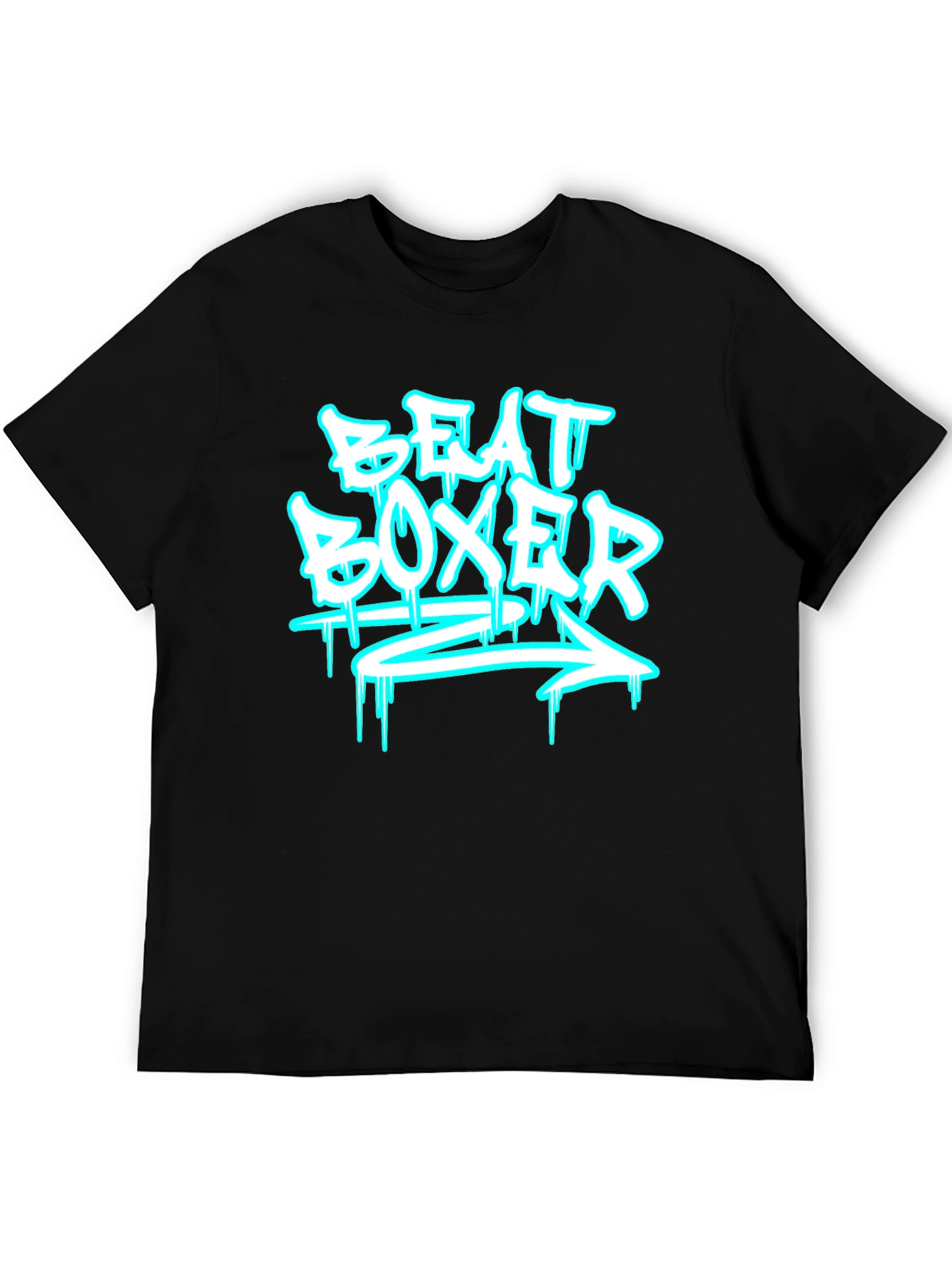 Beat Boxer Graphic Print Black T-Shirt