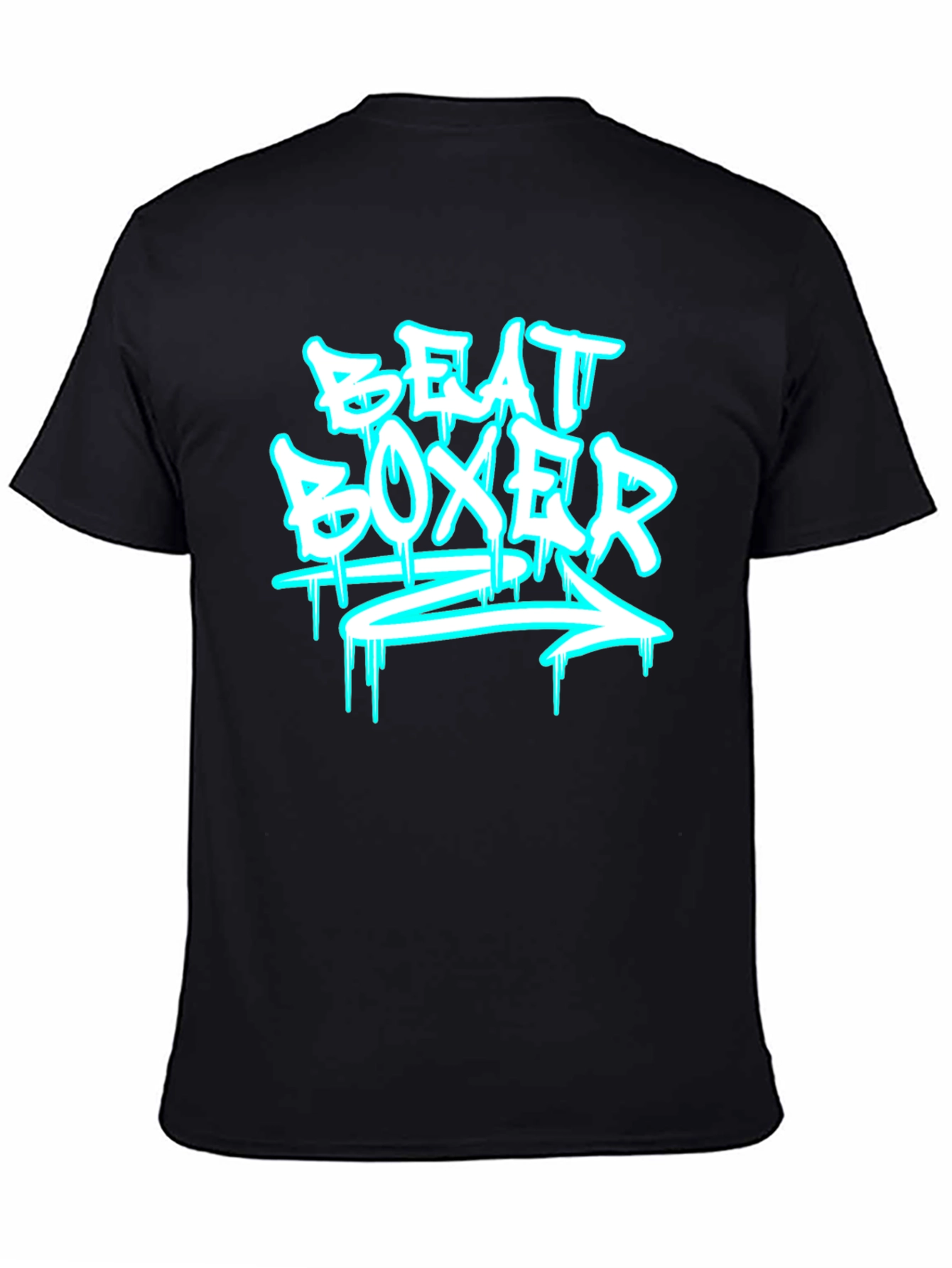 Beat Boxer Graphic Print Black T-Shirt