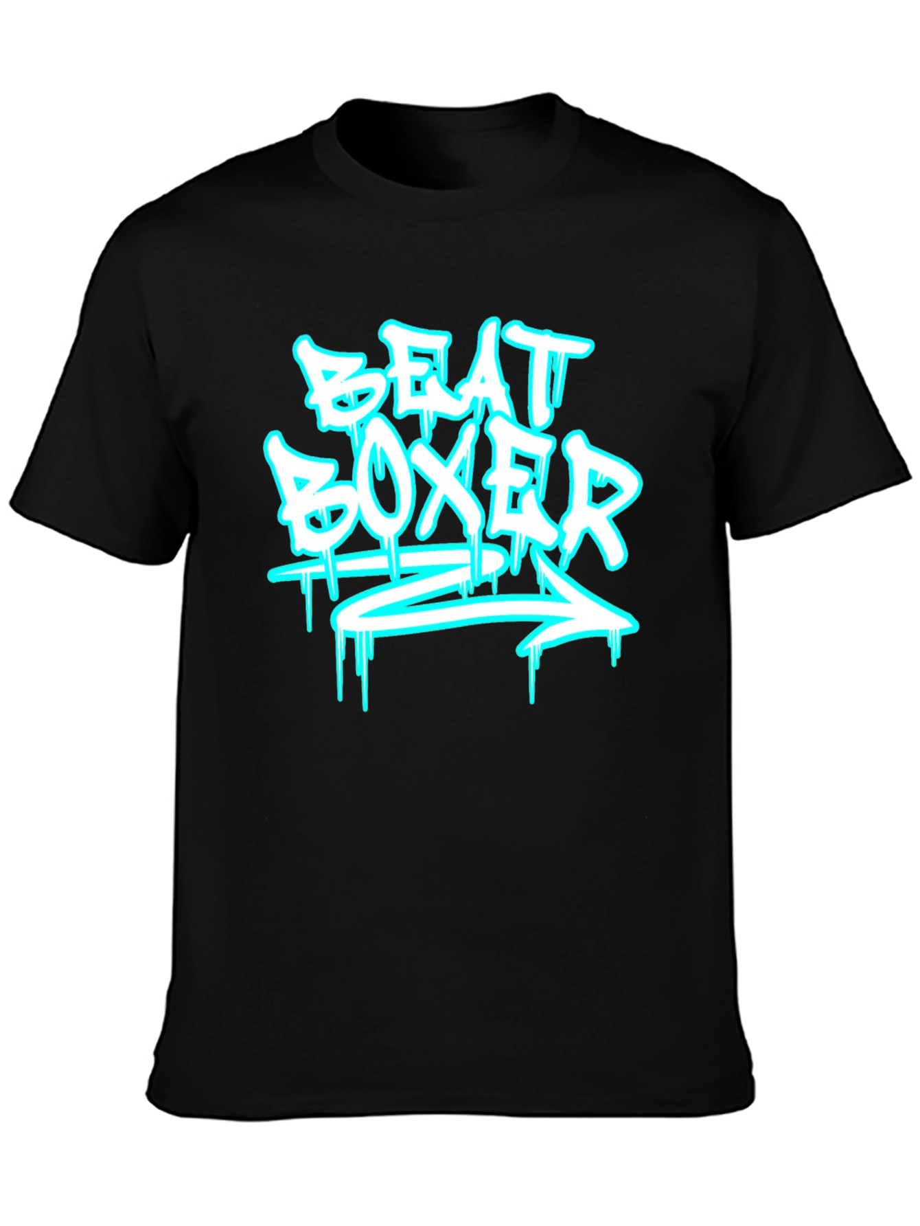 Beat Boxer Graphic Print Black T-Shirt
