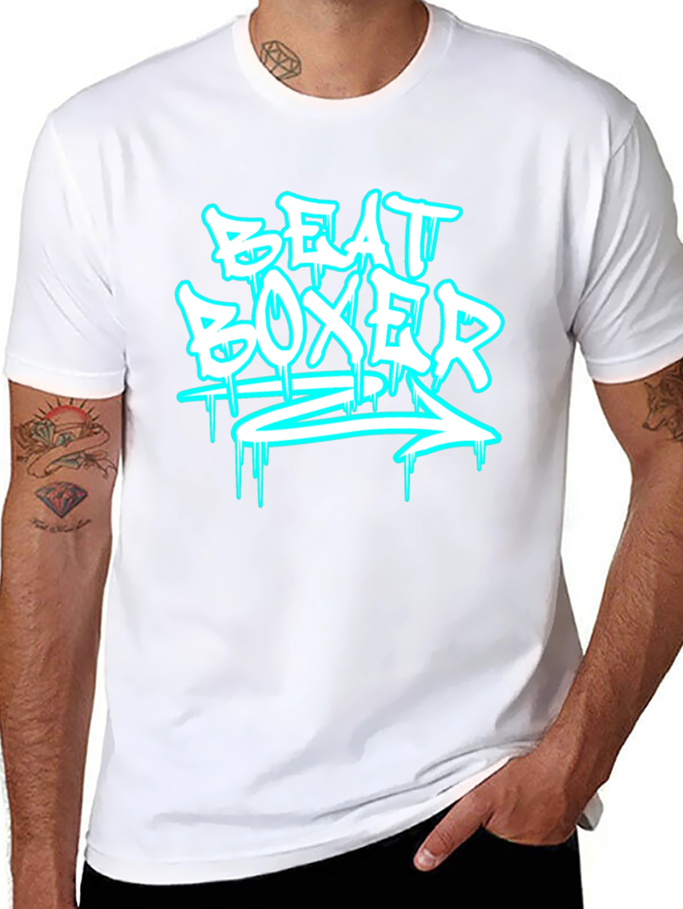 Beat Boxer Graphic Print Black T-Shirt