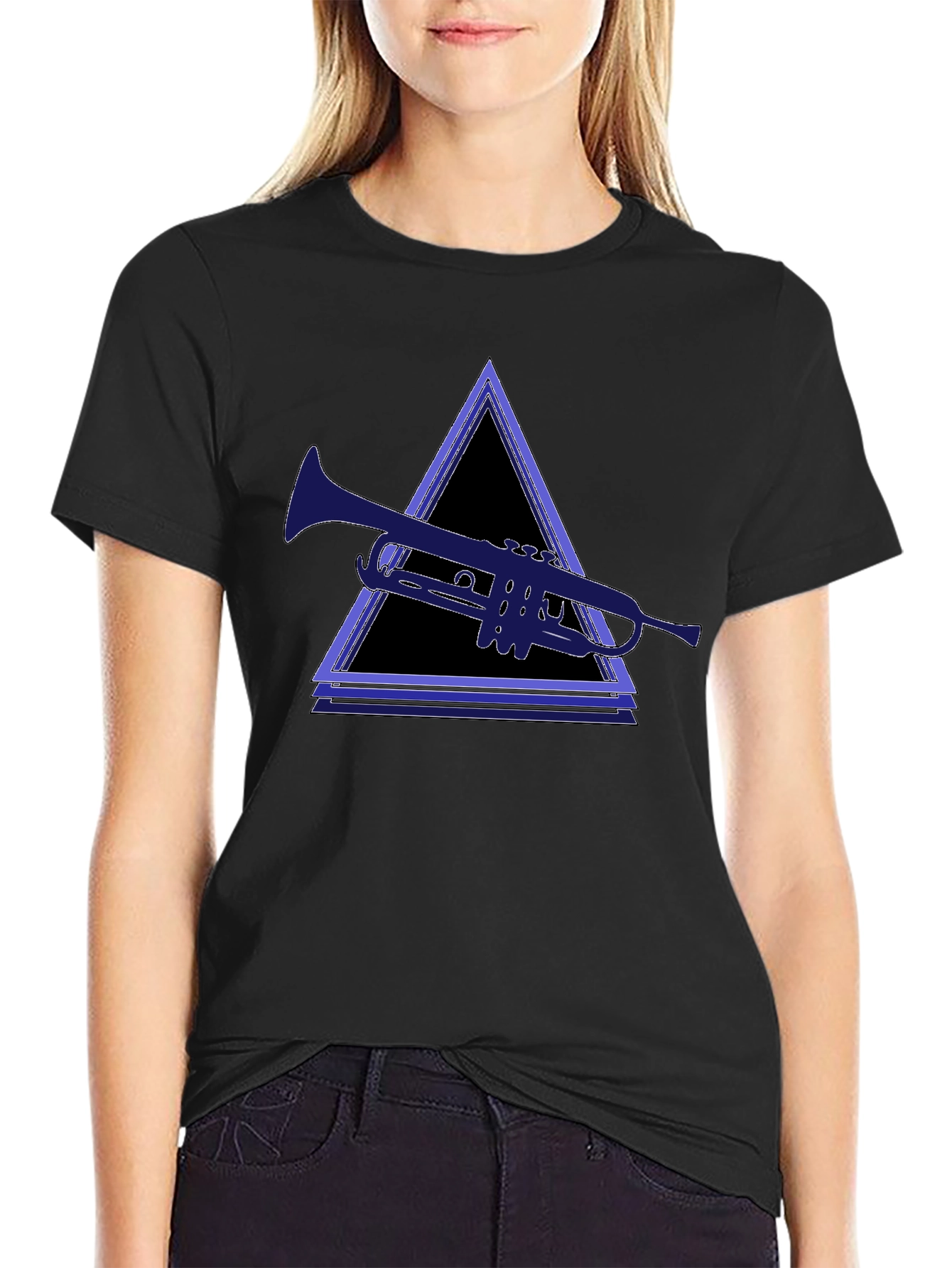 Trumpet Triangle Black Tee