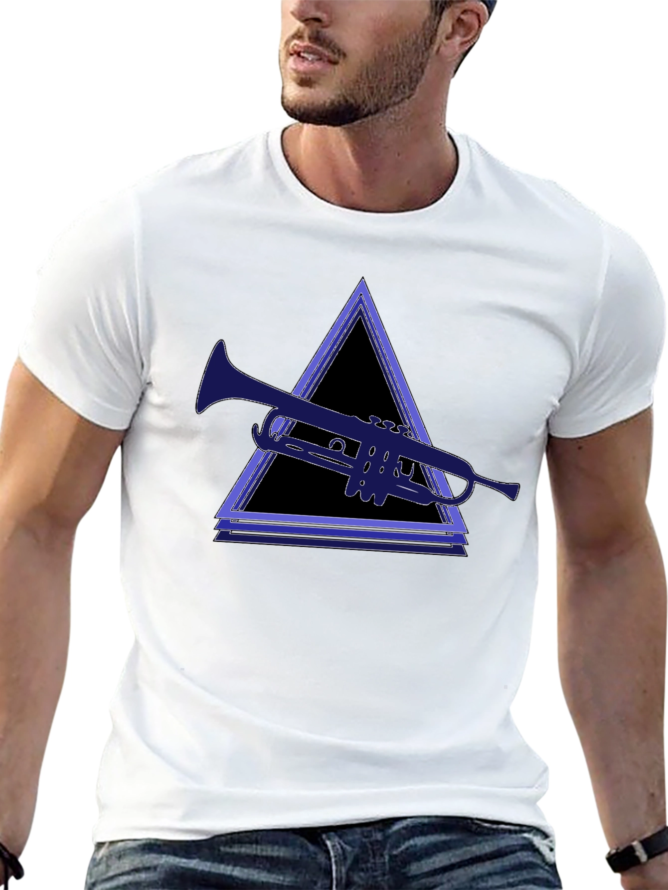 Trumpet Triangle Black Tee