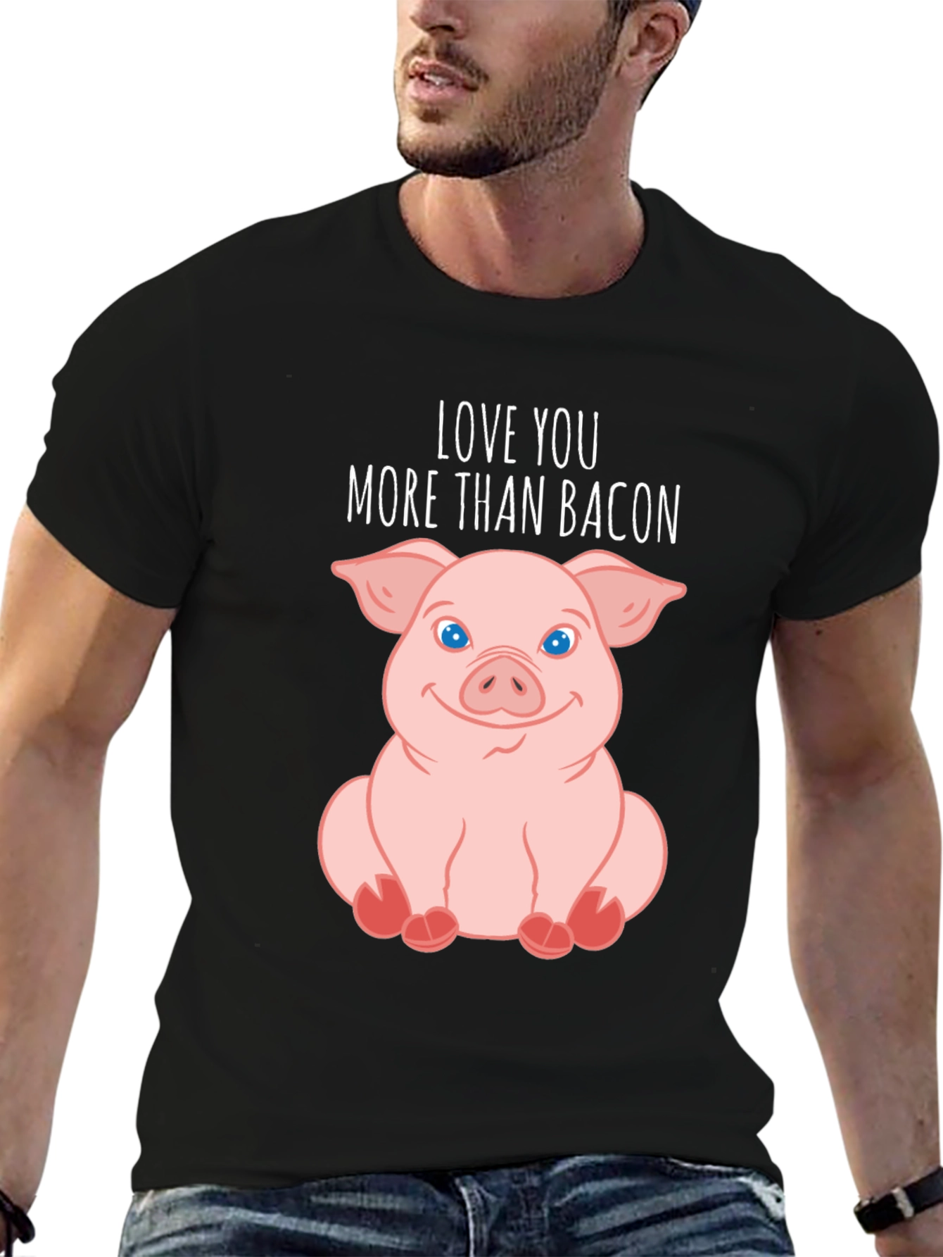 Love You More Than Bacon Pig T-Shirt