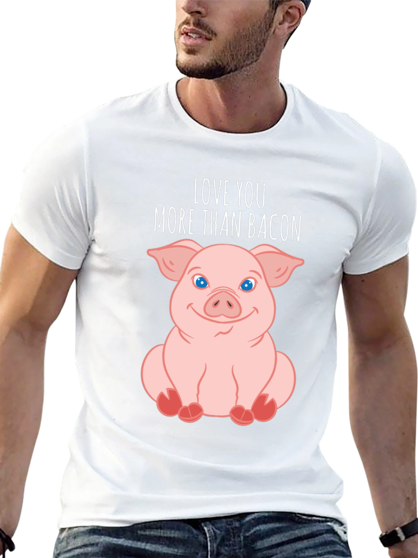 Love You More Than Bacon Pig T-Shirt