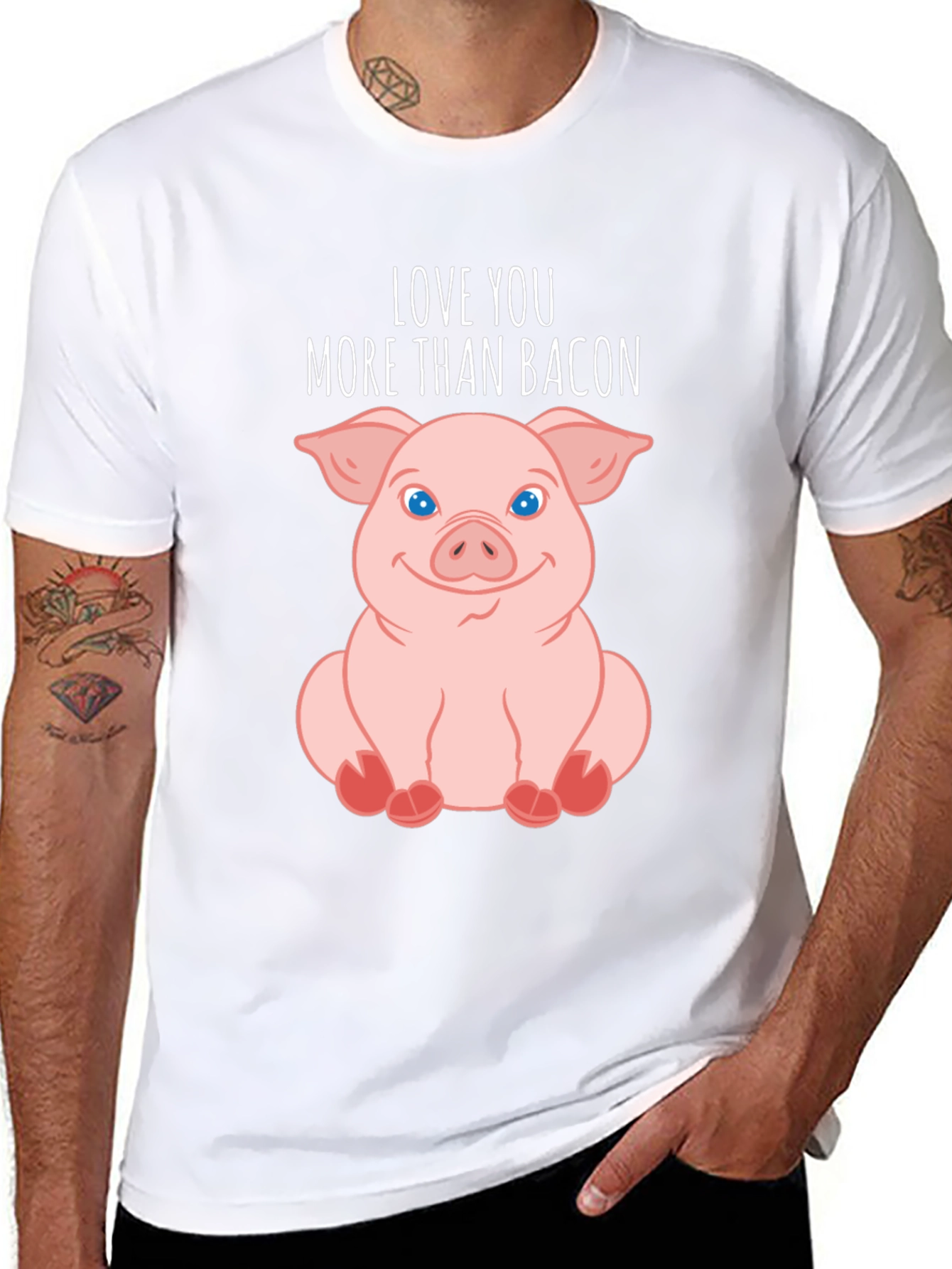 Love You More Than Bacon Pig T-Shirt