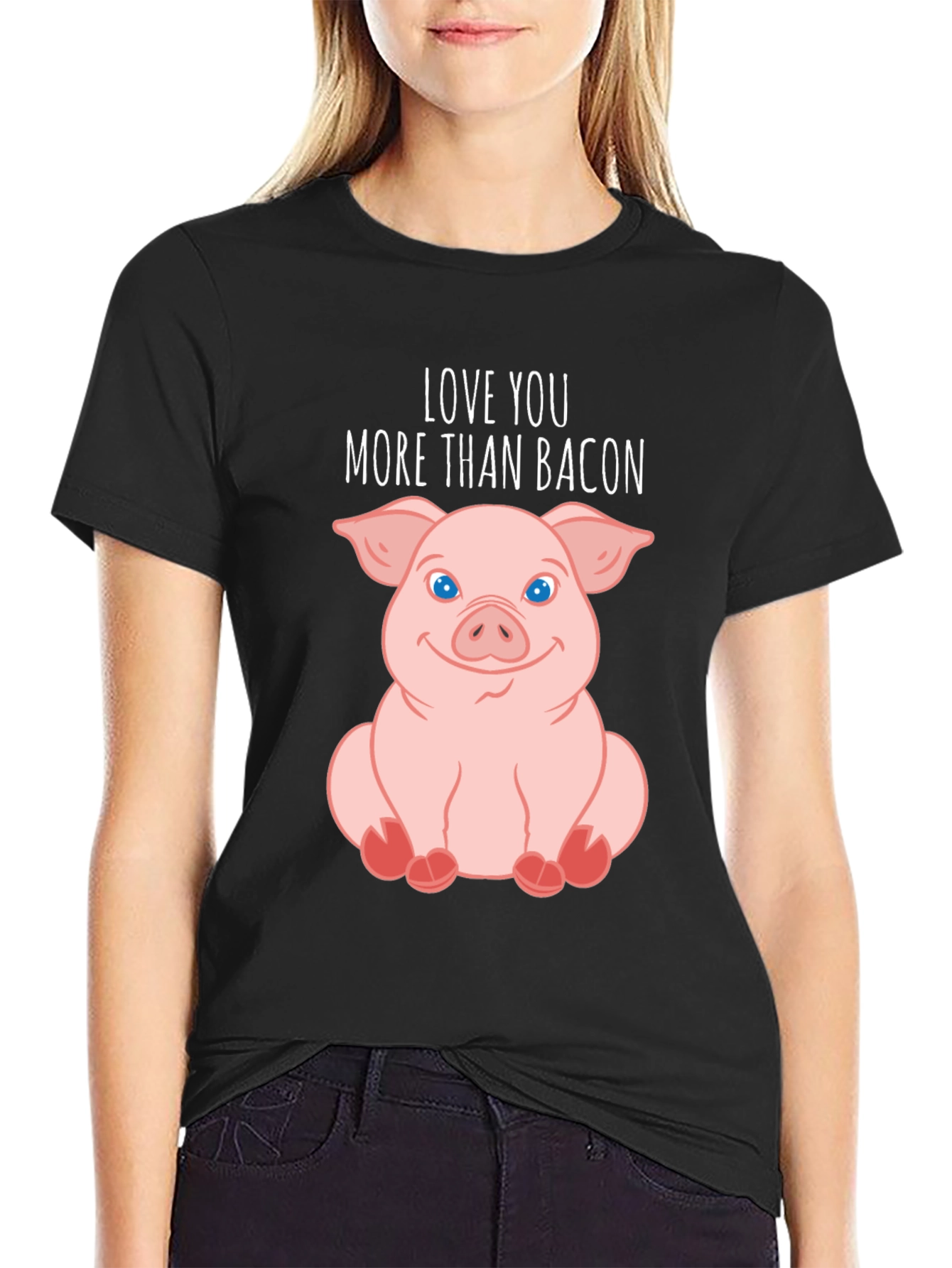 Love You More Than Bacon Pig T-Shirt