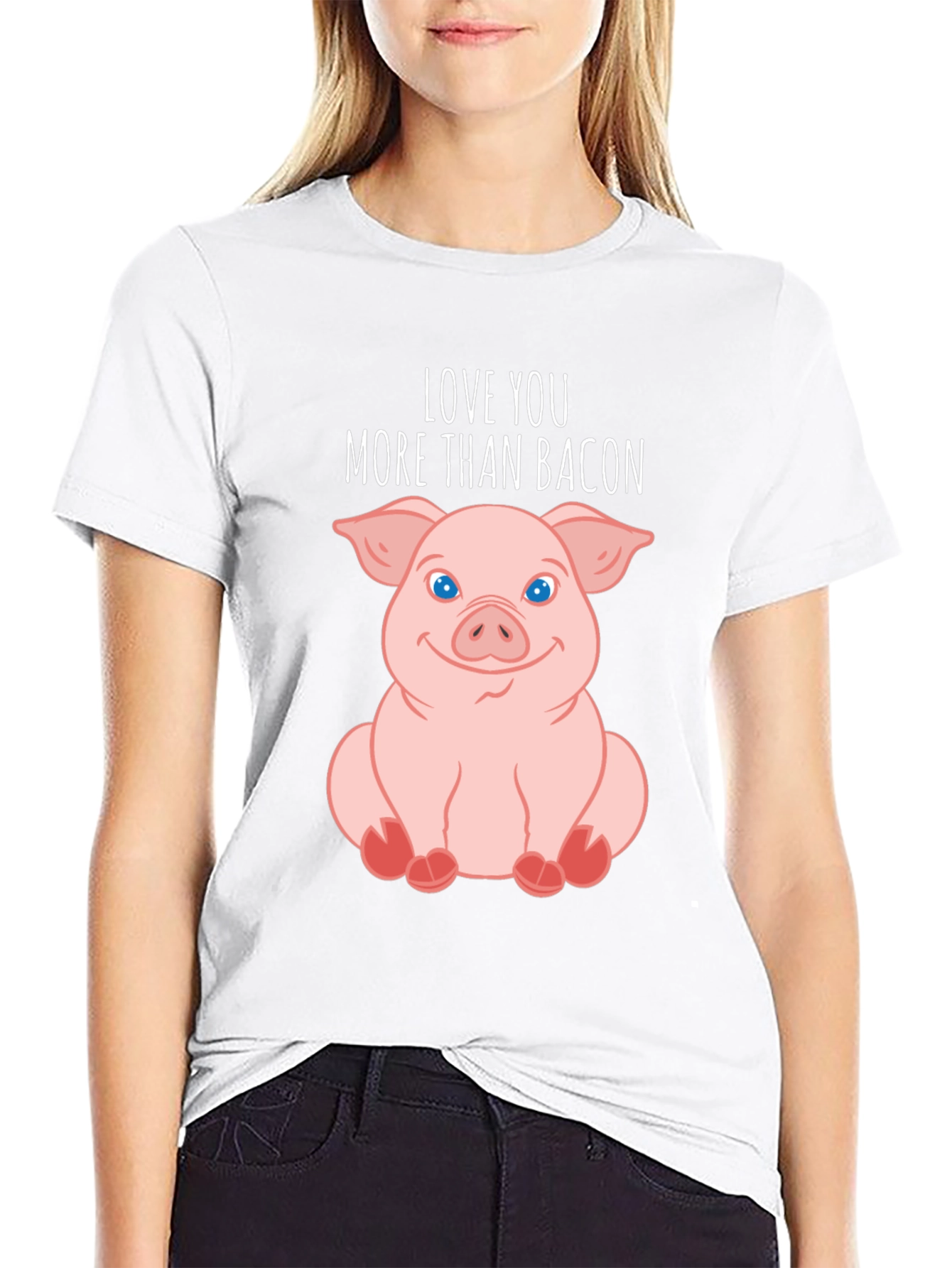 Love You More Than Bacon Pig T-Shirt