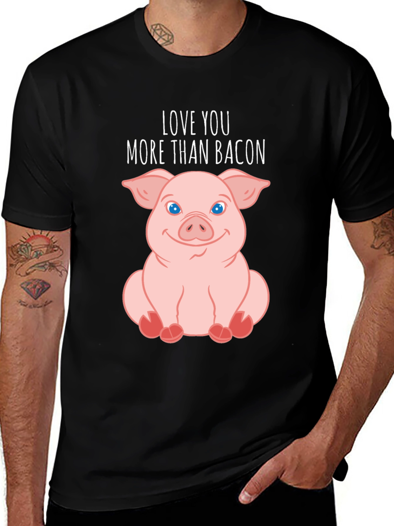 Love You More Than Bacon Pig T-Shirt