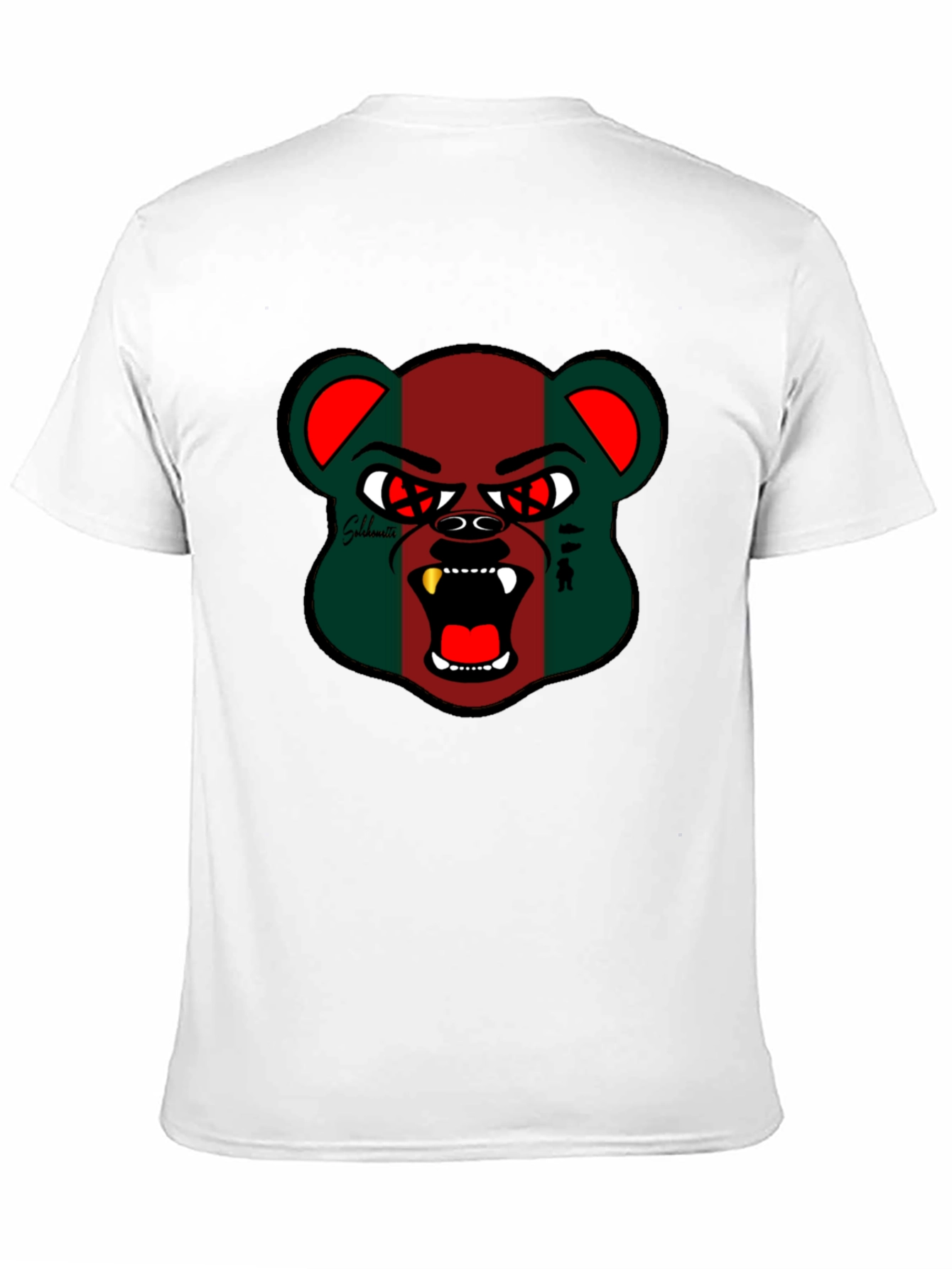 Mens Black Graphic Tee - Bear Design