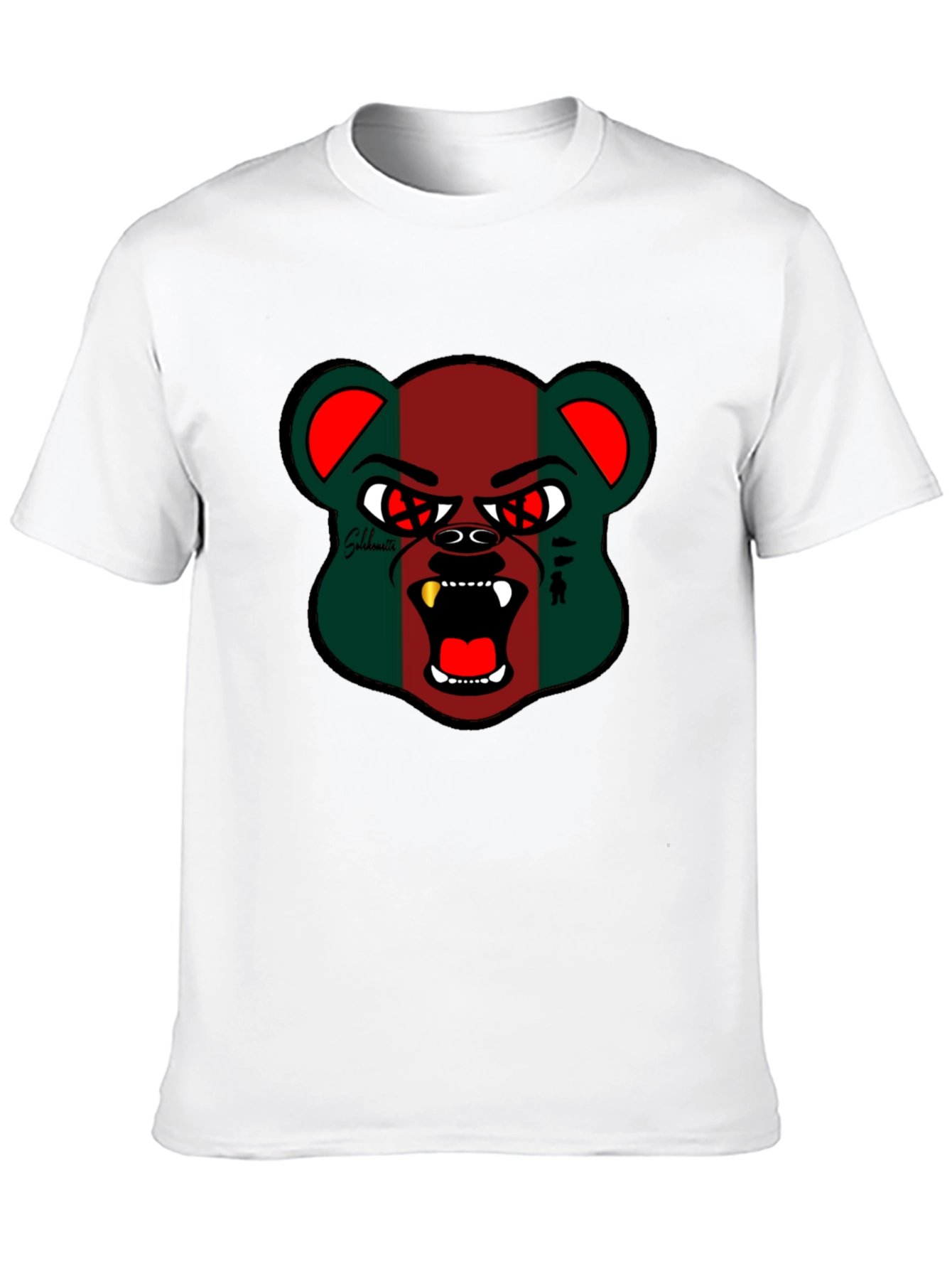 Mens Black Graphic Tee - Bear Design