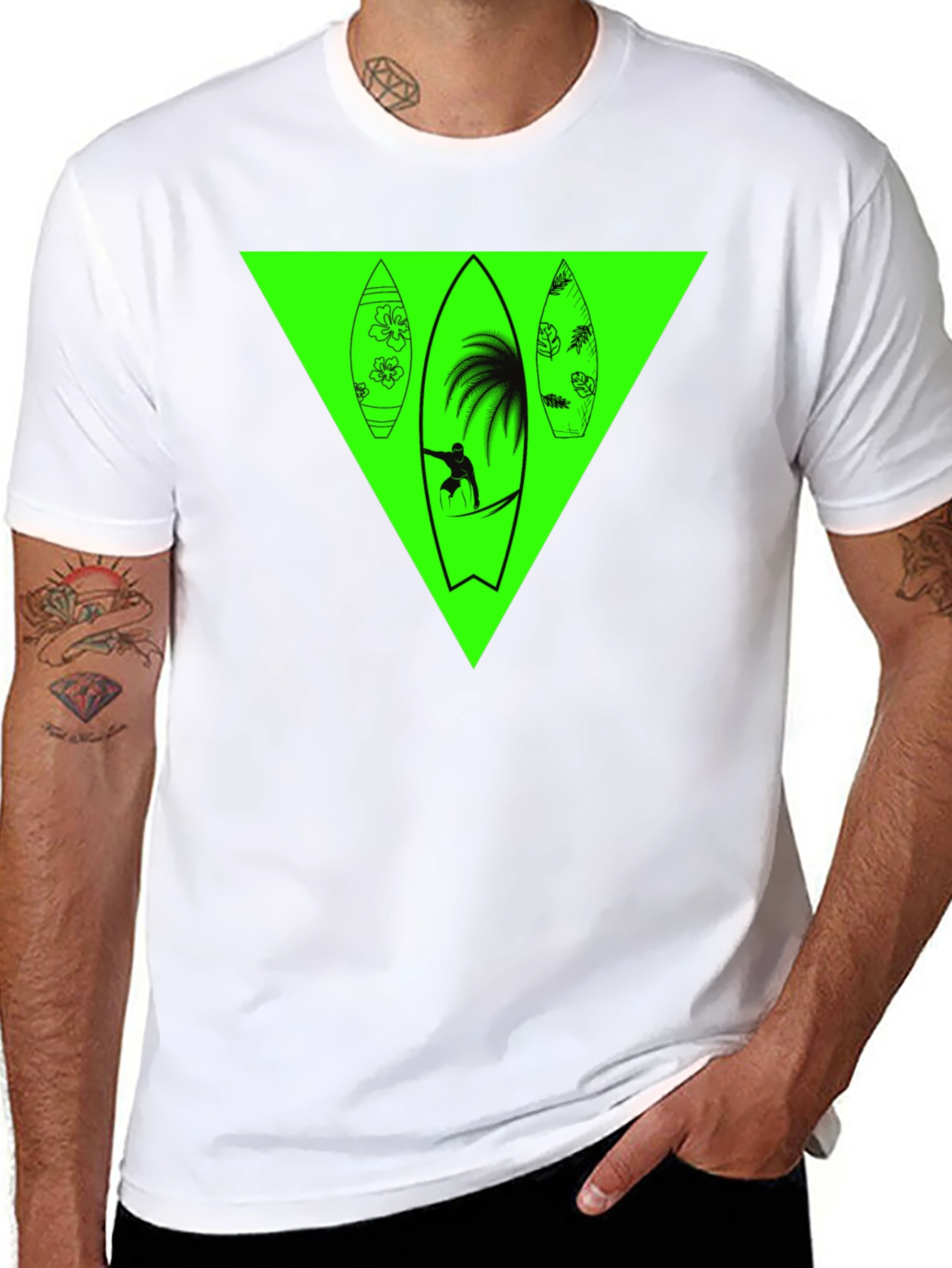 Surfboard Graphic Tee - Black